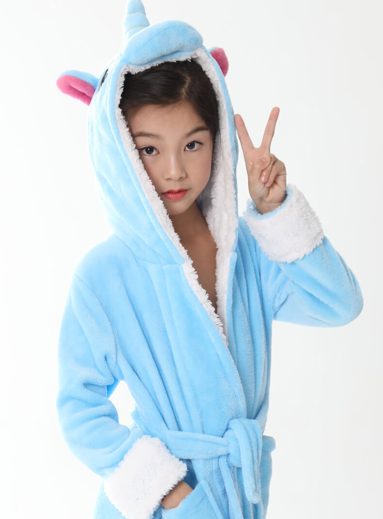 Халат дитячий BearWear Єдиноріг M 110-120 см Блакитний (1000050-M)