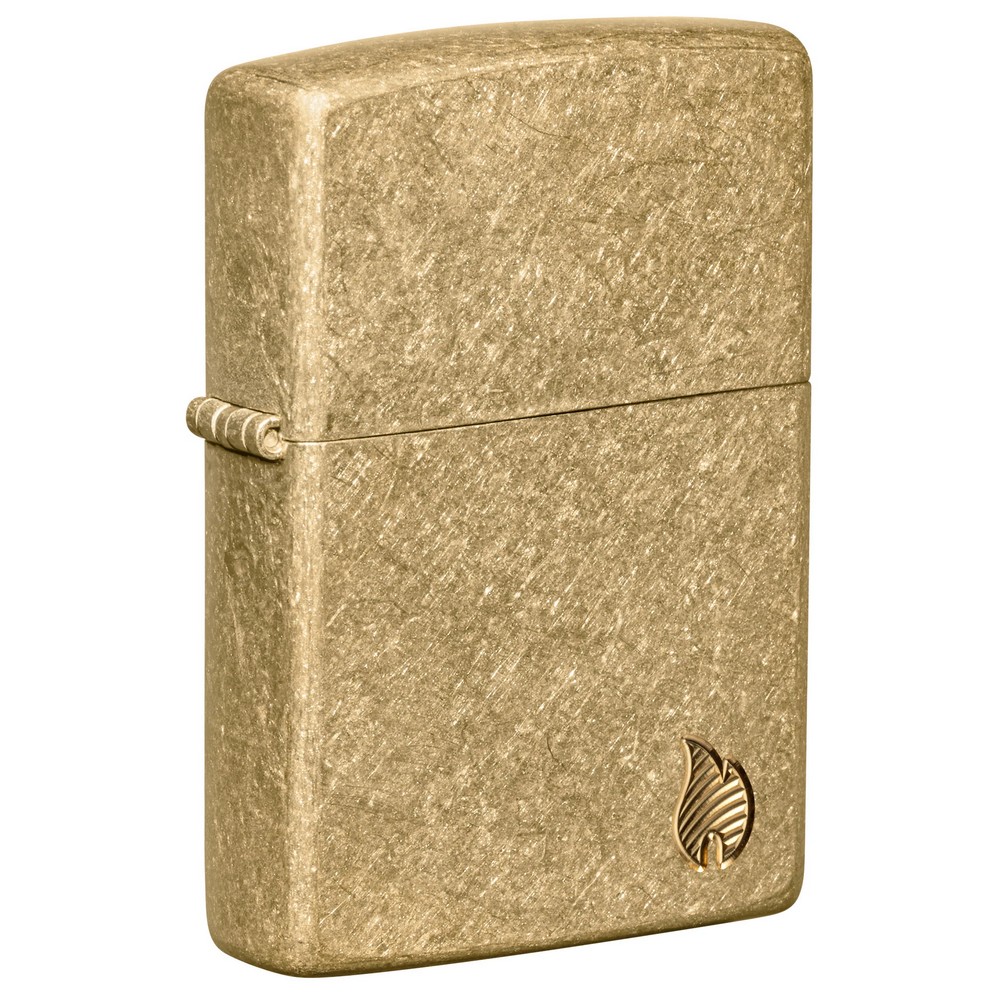 Запальничка бензинова Zippo Armor Tumbled Brass Series Flame 5,6х3,8х1,3 см Золотистий (46398)
