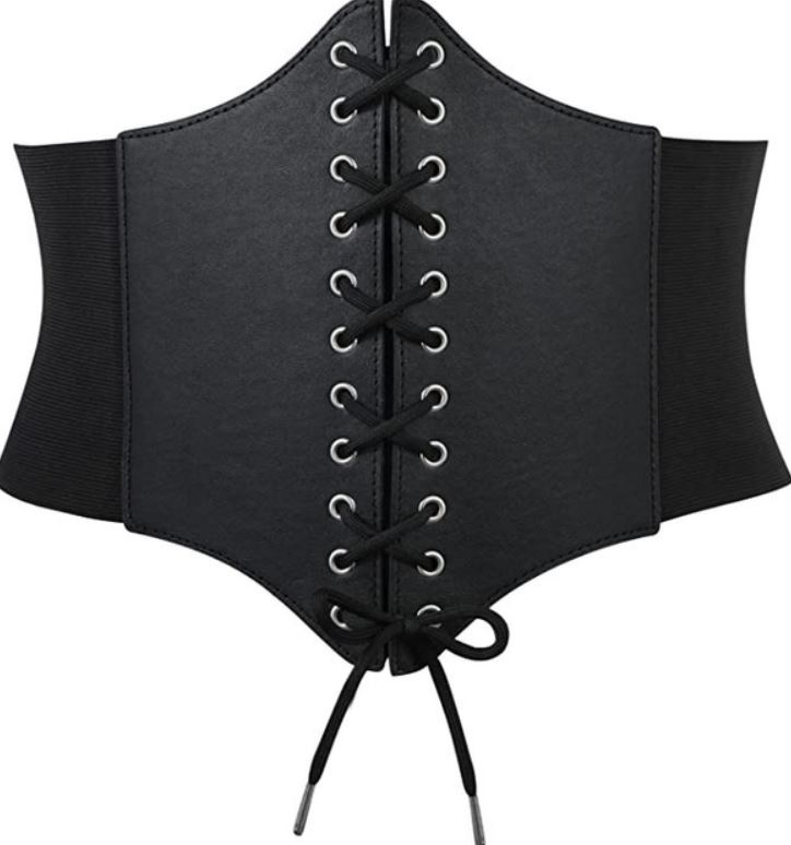 Жіночий корсетний широкий пояс на шнурівці Urbanset чорний