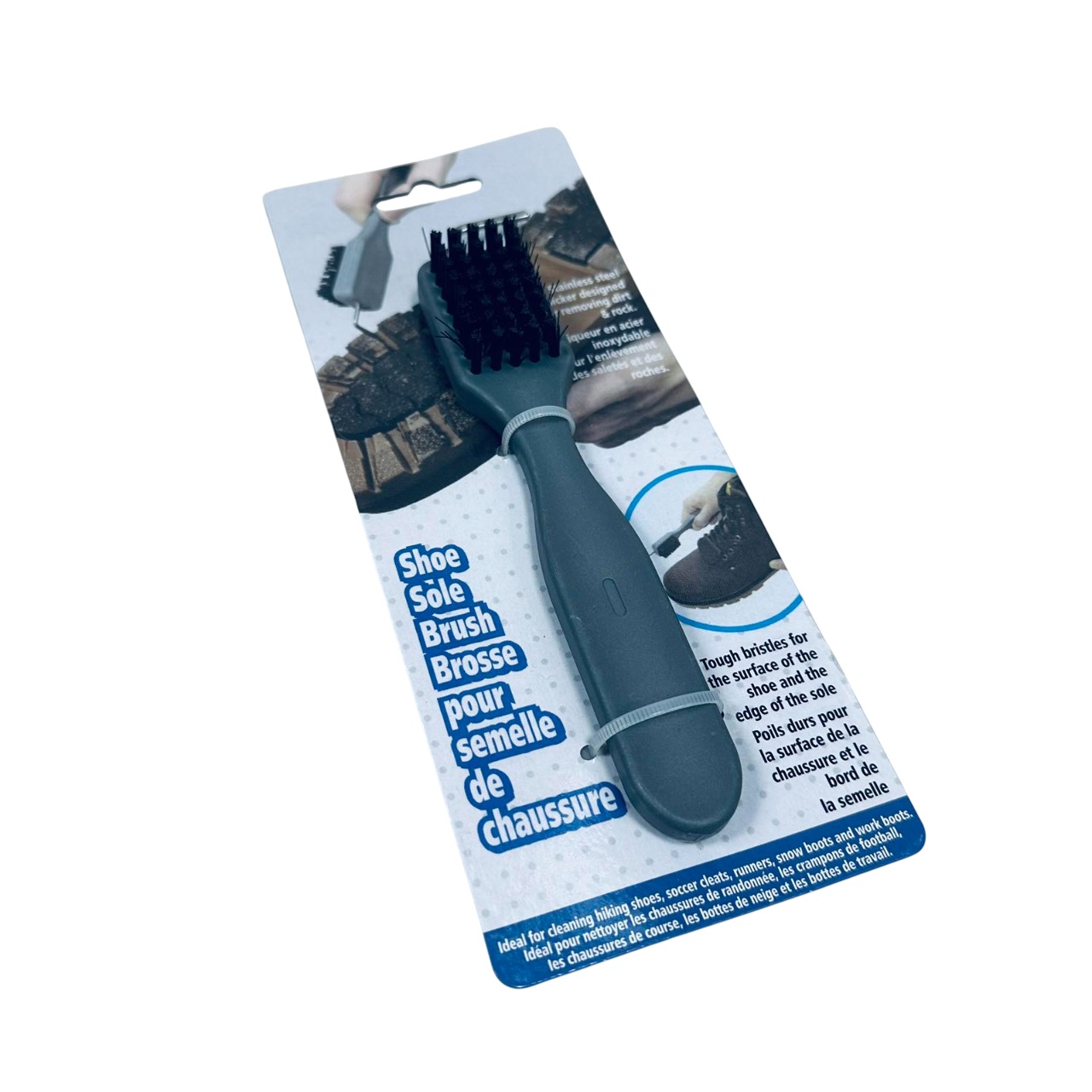 Щітка для взуття Stenson R92731 2в1 17х3 см Сірий (23266)