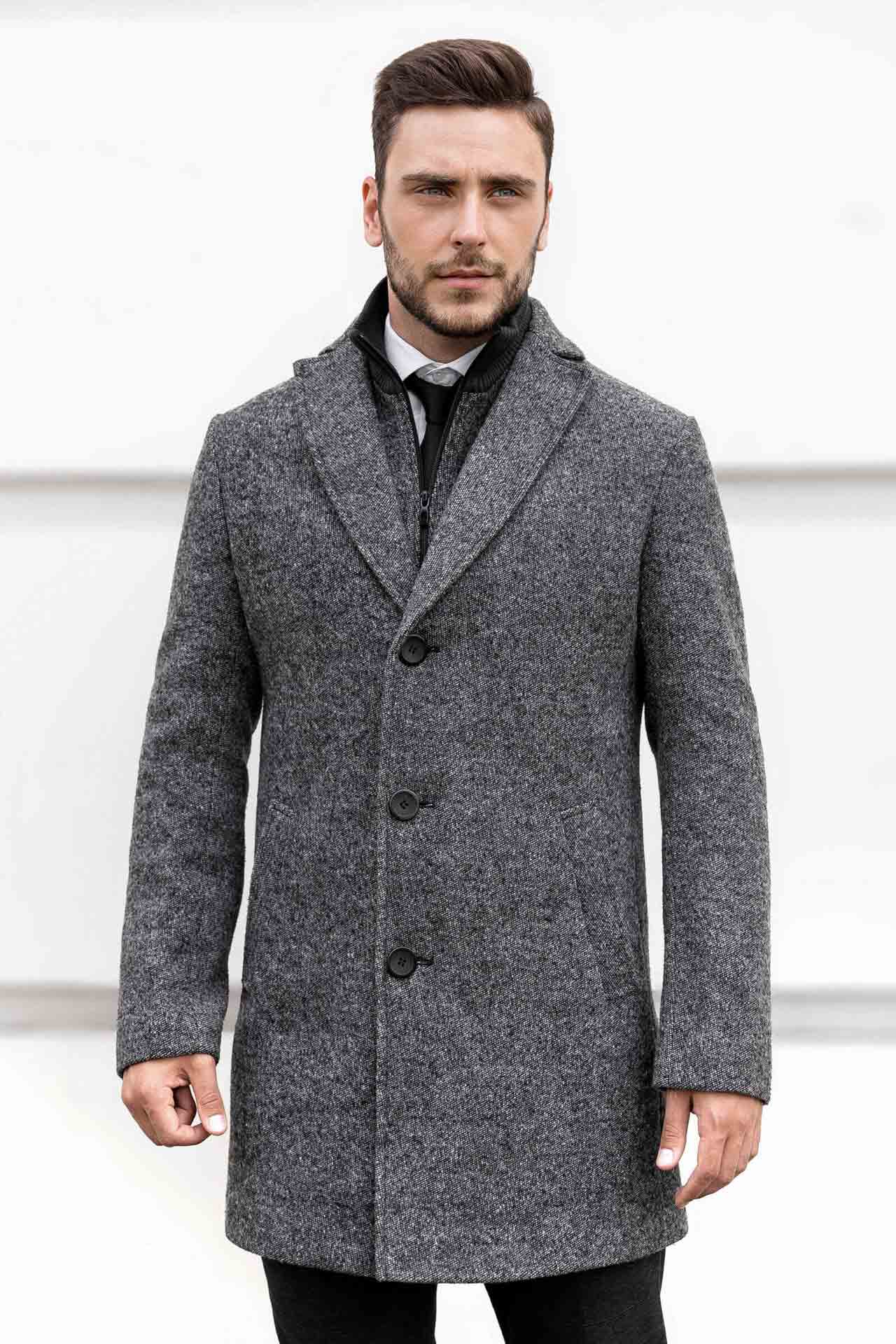 Чоловіче пальто Sun's House 52 Світло-сірий (4820430360750)