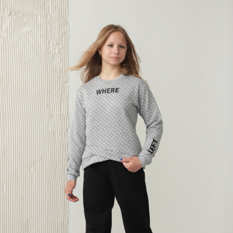 Світшот для дівчинки GBI Teens Where Сірий 140 (13765)