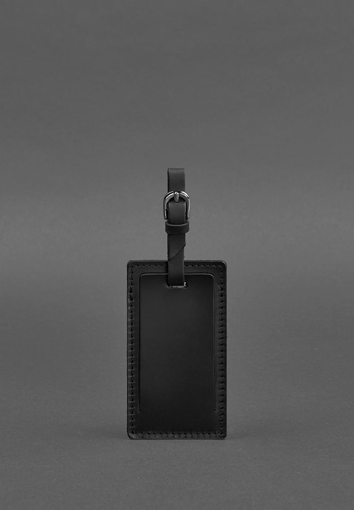 Шкіряна бірка для багажу 3.0 Чорна Crazy Horse BlankNote