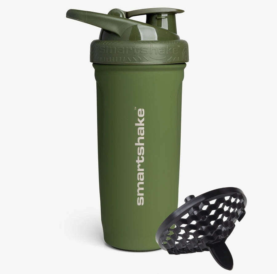 Шейкер спортивний SmartShake металевий Reforce Stainless Steel 30oz/900ml Army Green