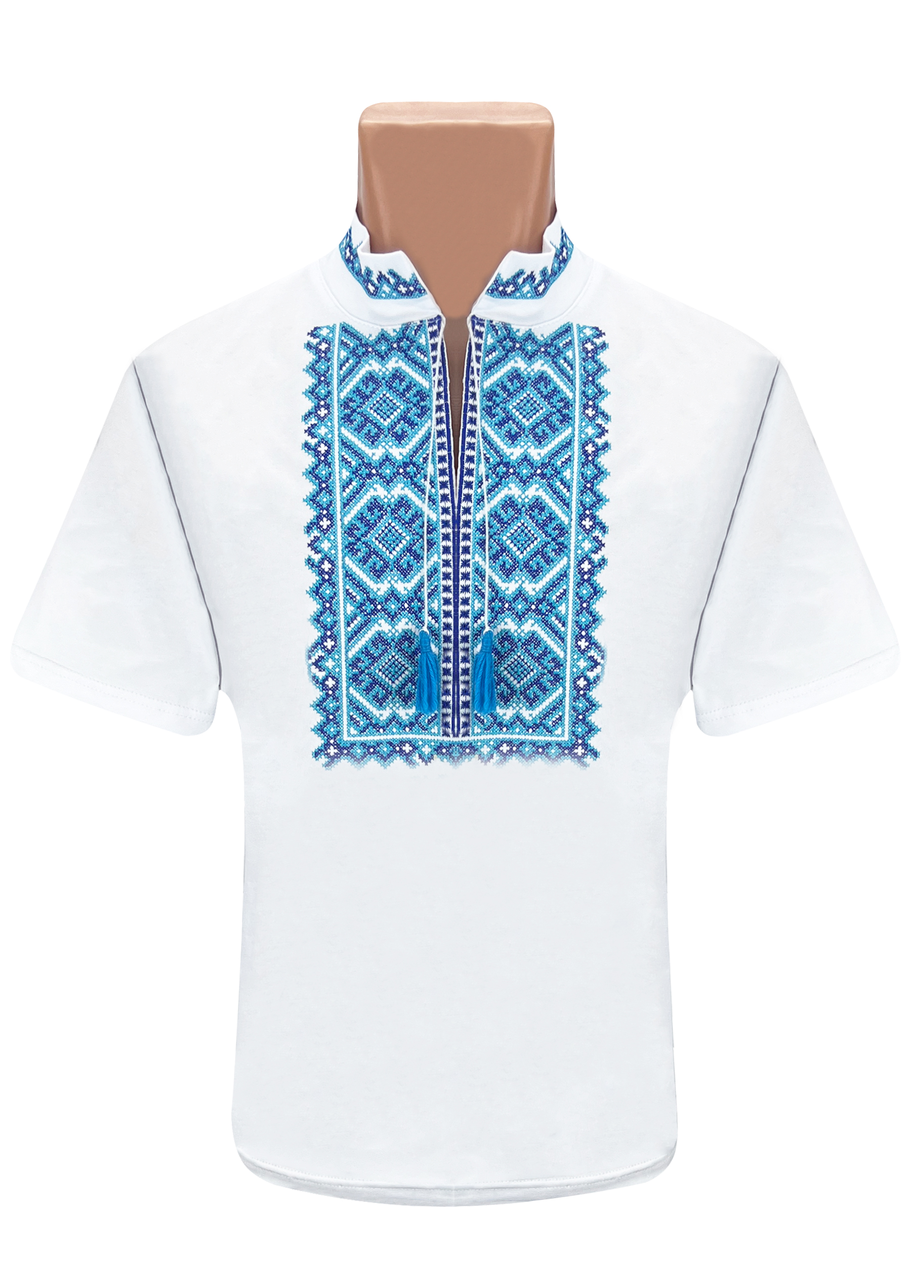 Вишиванка чоловіча Модельер 30853 52 Біло-синій (16664)