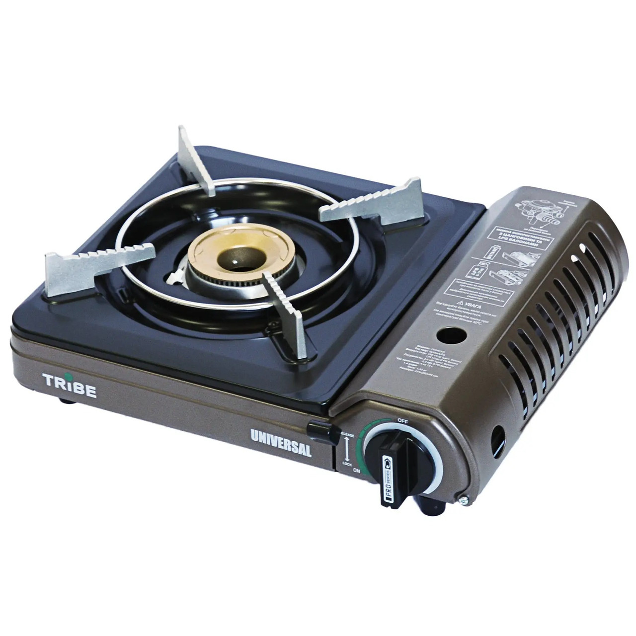 Газова плита портативна Tribe Universal із перехідником на великий балон iz15991