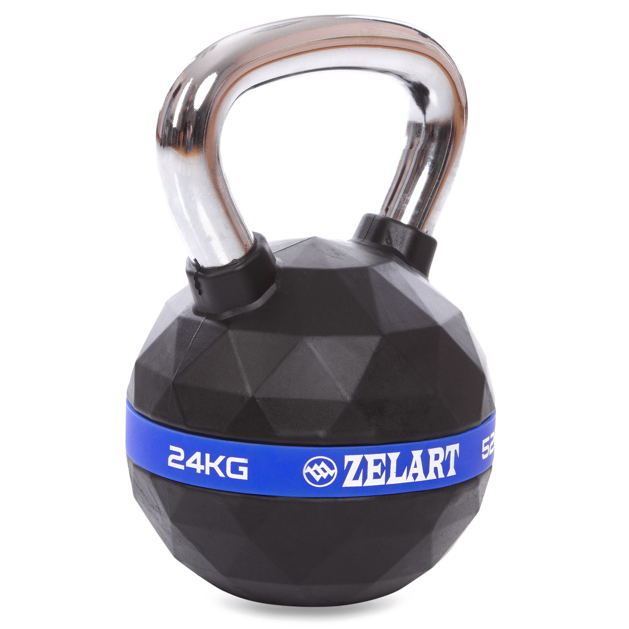Гиря PU з хромованою ручкою Кросфіт Zelart FI-1973-24 24кг