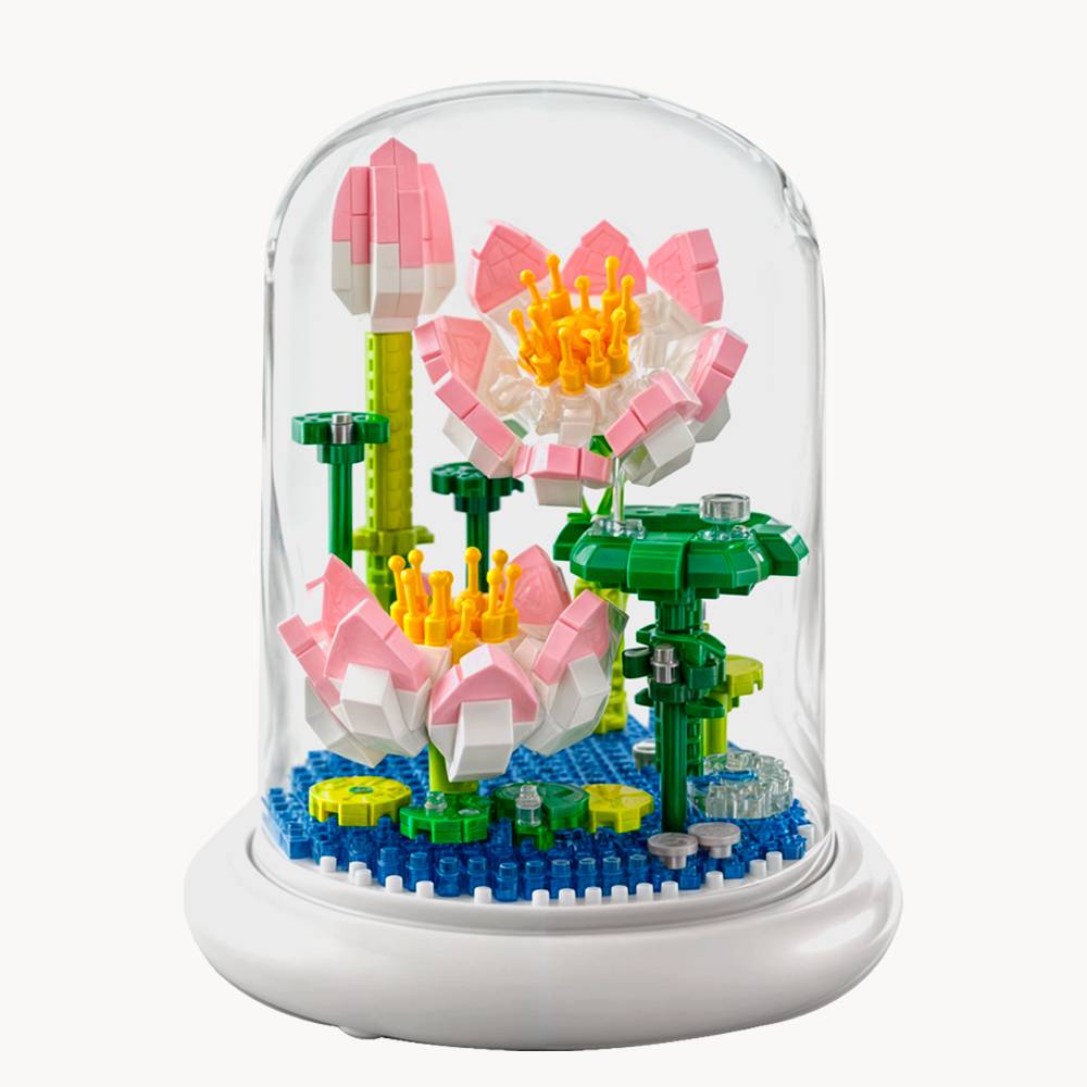 Конструктор ЗД No Brand Ніжний лотос 500 деталей у колбі з підсвічуванням 13.5х11.7 см Різнокольоровий (Lotos)