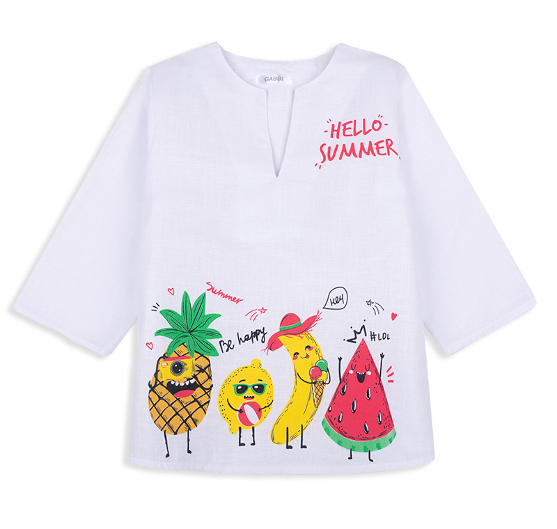 Сорочка для дівчинки Gabbi Фрукти Білий 98 (12035)