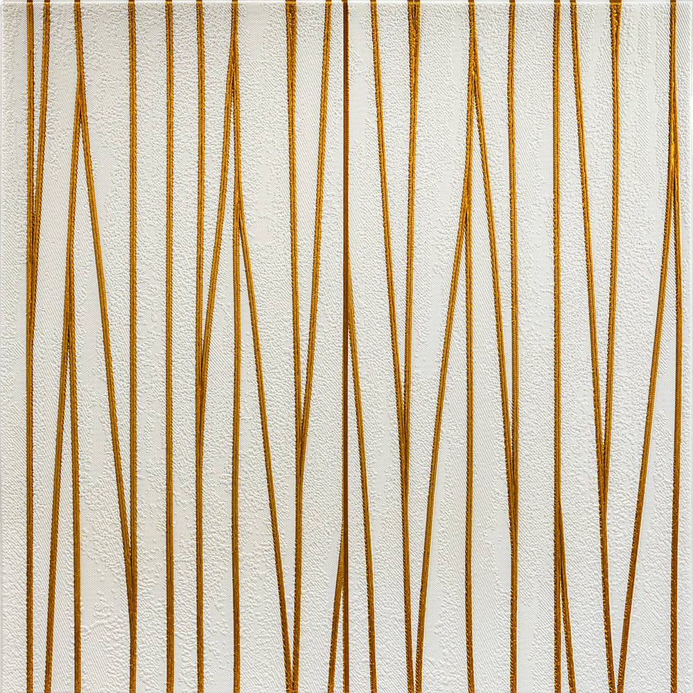 Самоклеюча декоративна настінно-стельова 3D панель Sticker Wall Золоті стрічки 700х700х5 мм Бежево-золотий (SW-00001184)