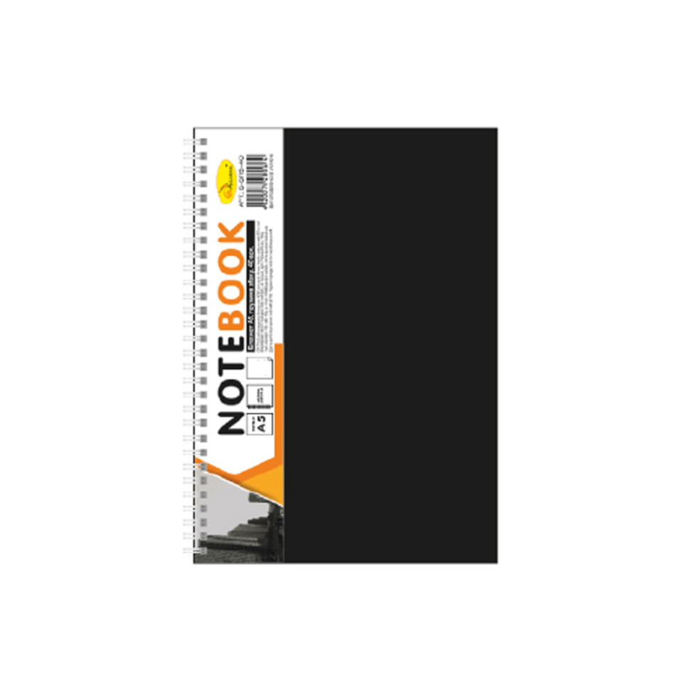 Блокнот А5 Апельсин АП-1505 80 листів пружина збоку Чорний