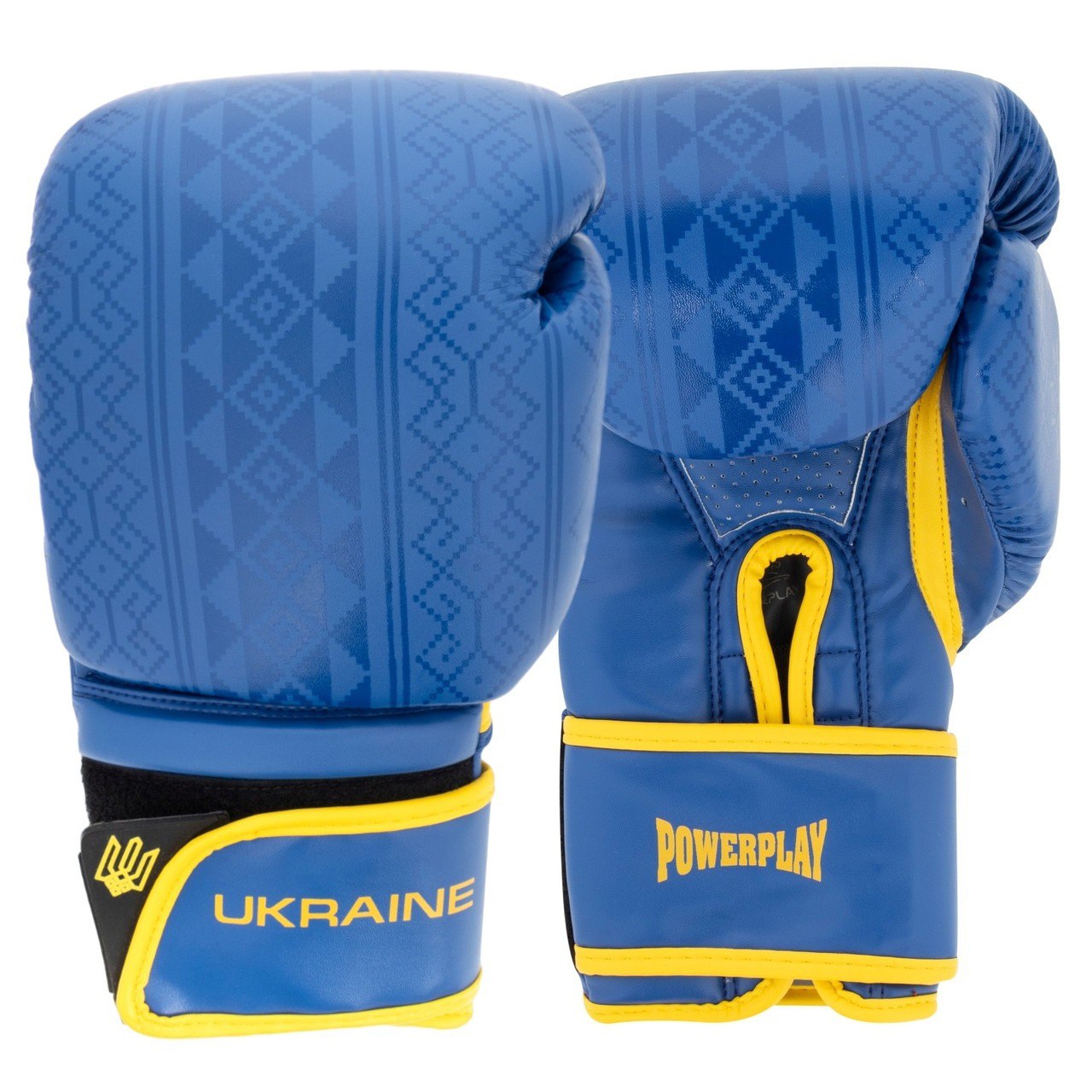 Боксерські рукавиці PowerPlay 3021 Ukraine 12 унцій Синьо-Жовті (PP_3021_12oz_Blue-Yellow)