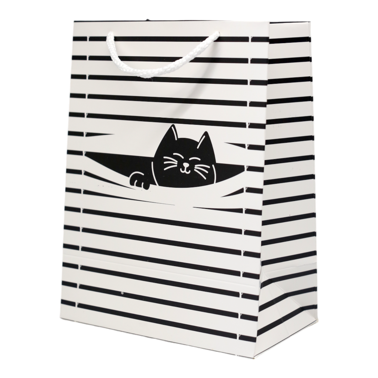 Пакет подарунковий Львівська Мануфактура Друку Кіт 17,5х23 см Чорно-білий M32