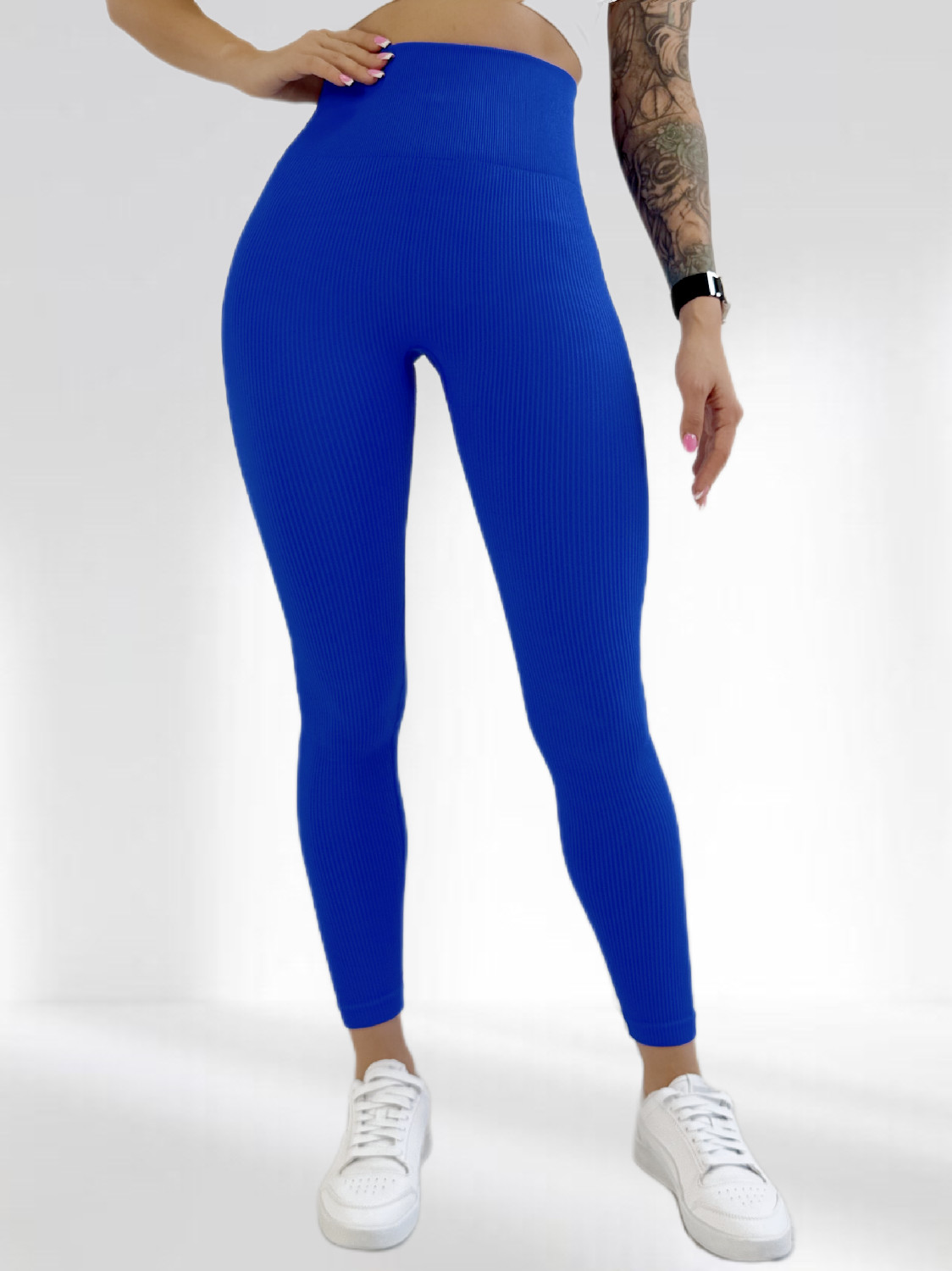 Лосини Пуш Ап в рубчик для фітнесу LILAFIT Синій S (LFL000068)
