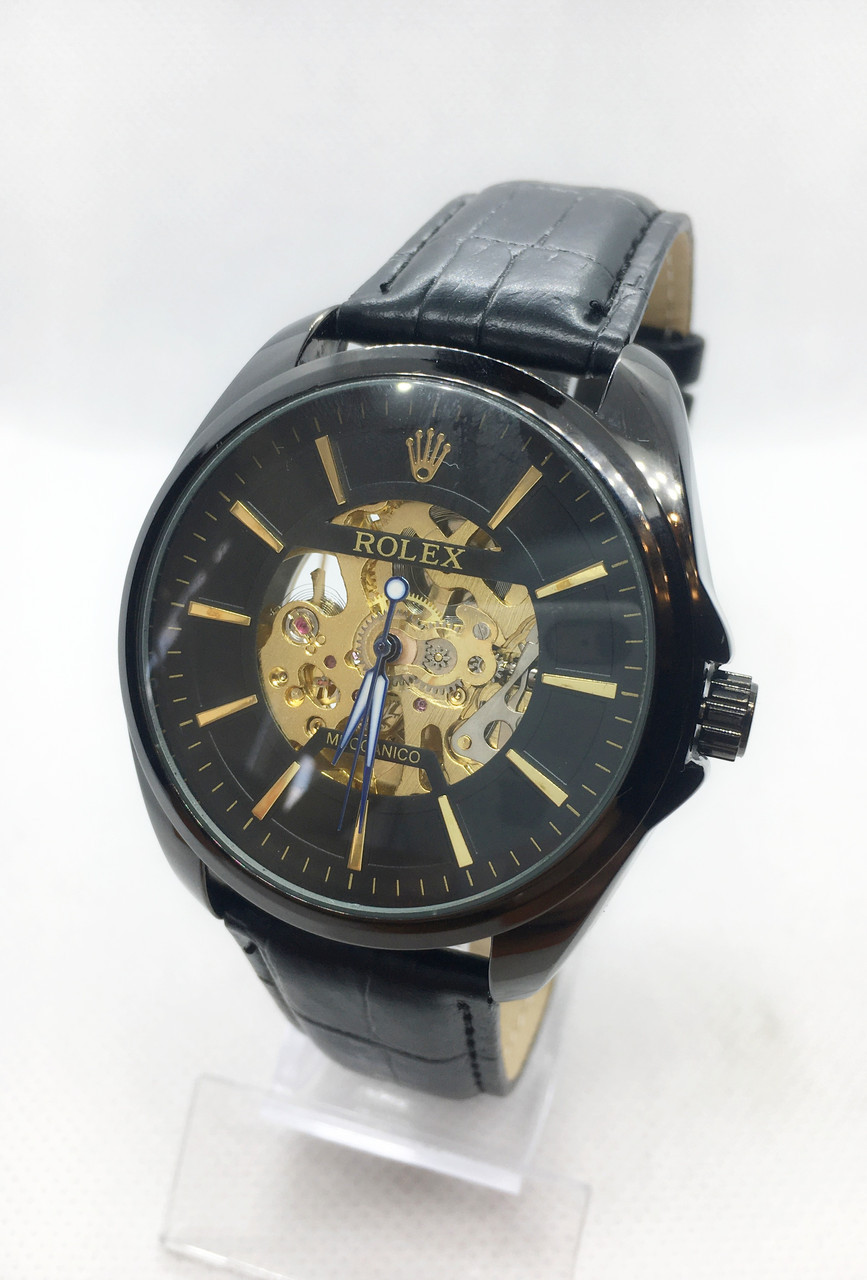 Чоловічий механічний годинник Clockhouse Skeleton Чорний (IBW408B)