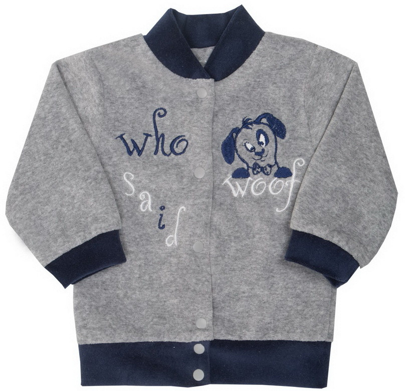 Кофта дитяча для хлопчика на кнопках GABBI Гав Сірий на зріст 62 (10988)