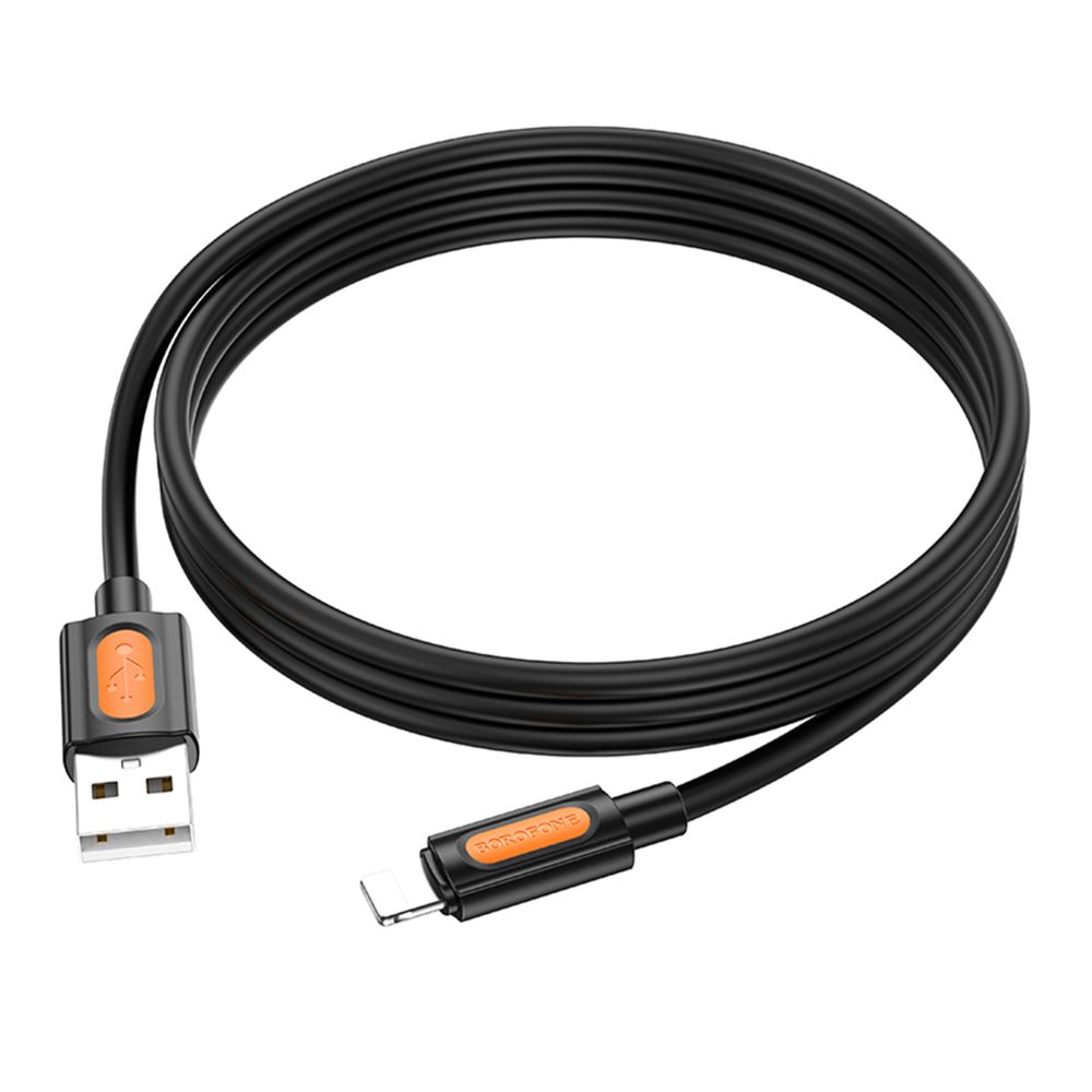 Кабель синхронізації Borofone BX114 Silicone USB to Lightning 2.4A/1 м Black (35941_3605852)