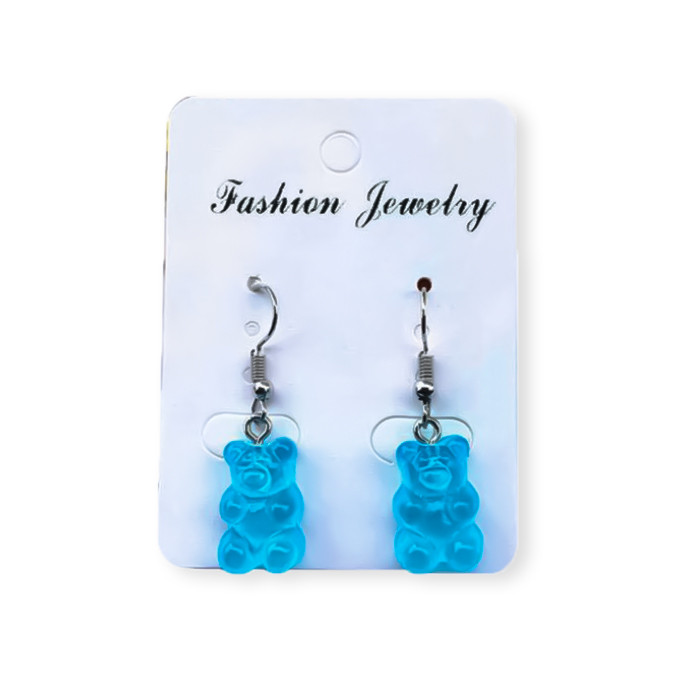Сережки Желейні ведмедики Bioworld блакитні (13571)