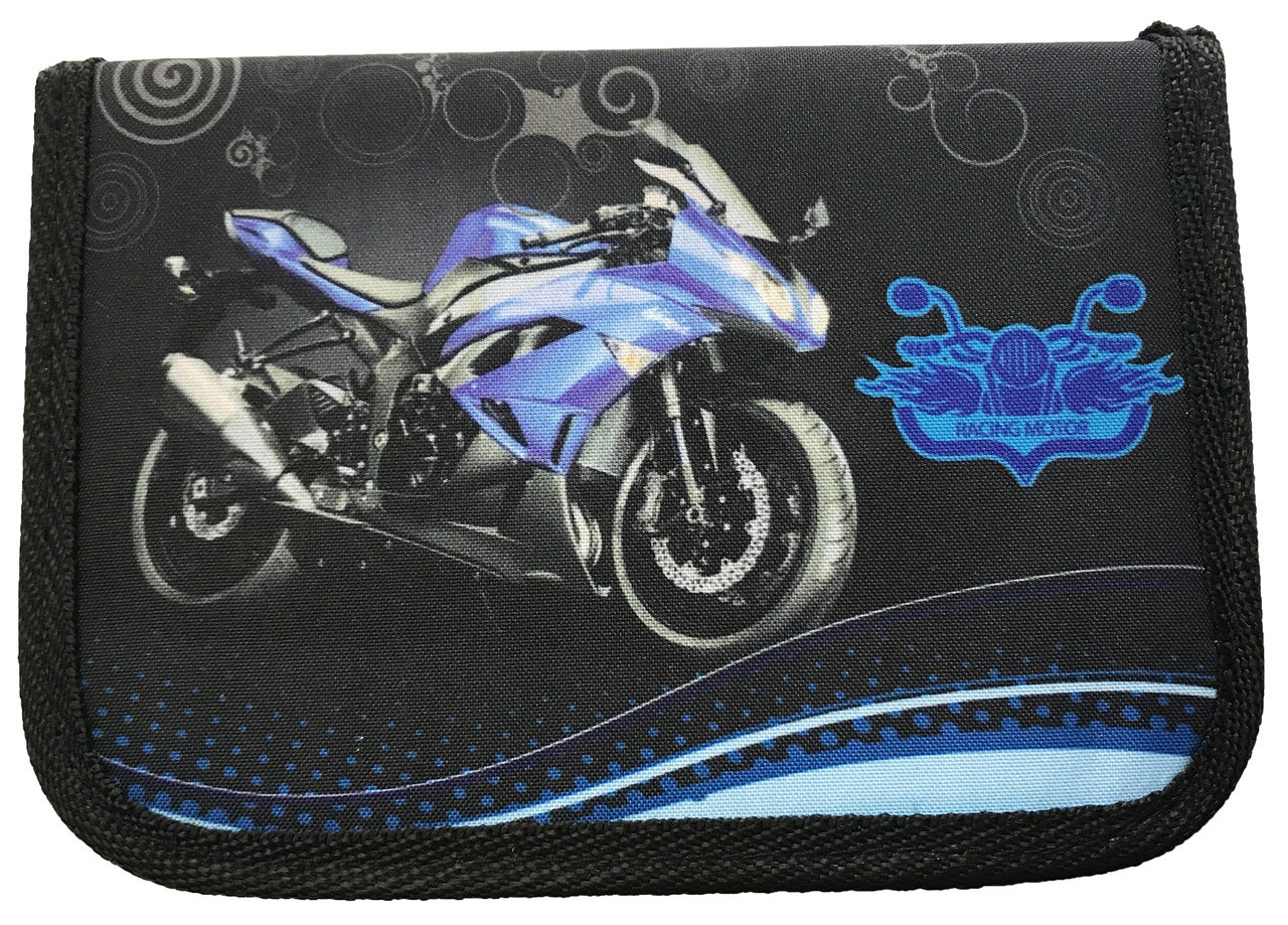 Пенал шкільний з двома відворотами Smile Racing Motor Black (5pv_930389)