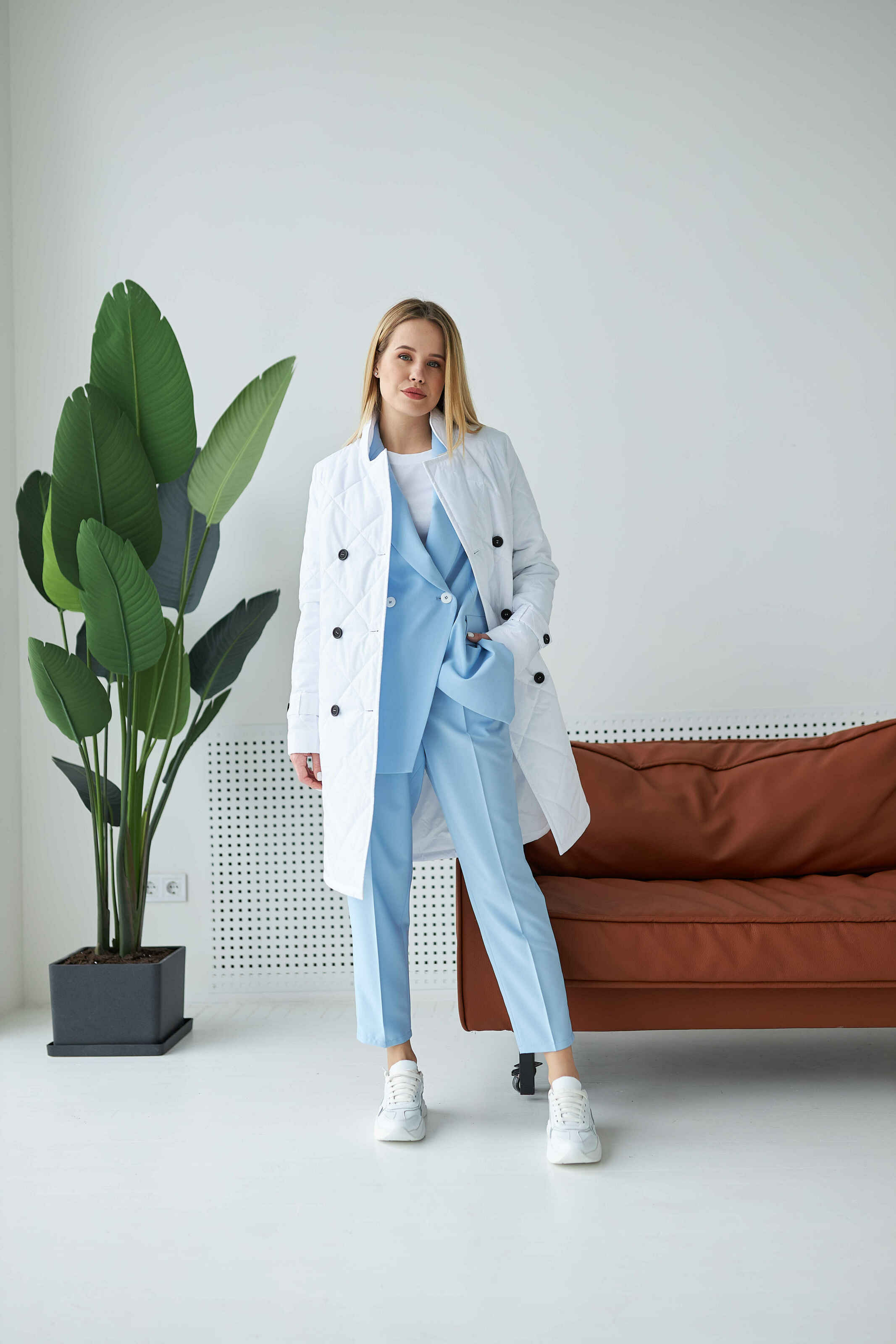 Плащ демісезонний ORIGA Гретта 229457 44 Білий (1028)