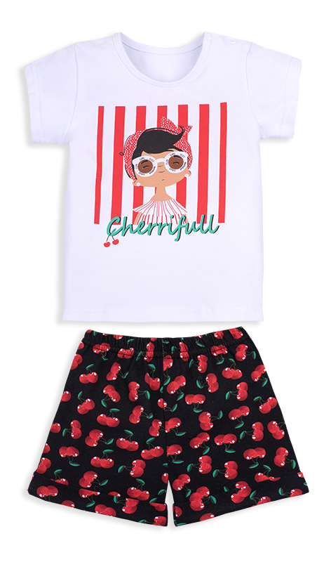 Костюм літній для дівчинки Gabbi Тутті-Фрутті Білий на зріст 80 (12105)