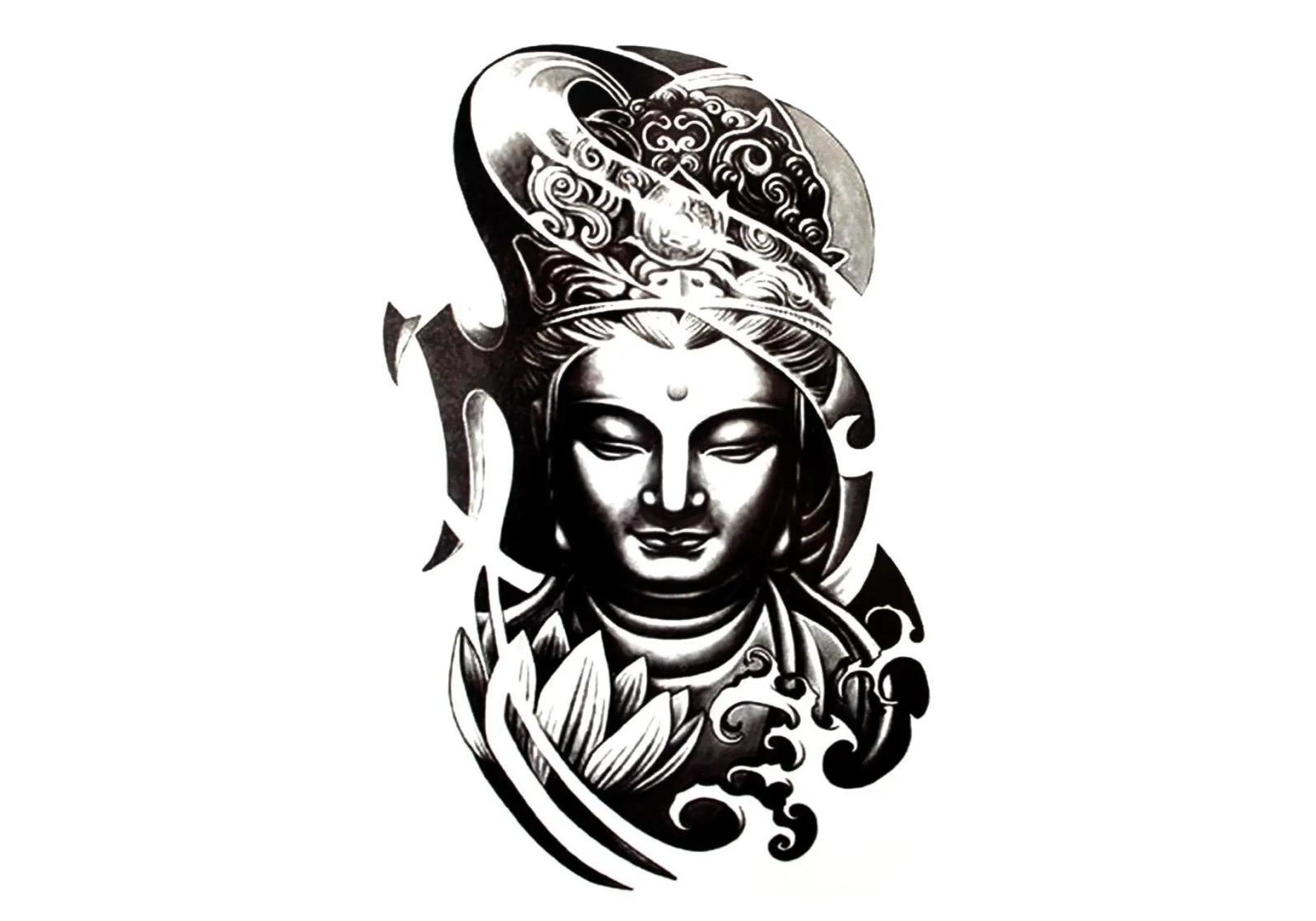 Тимчасовий перекладне тату Будда Tattooshka 150×210 мм