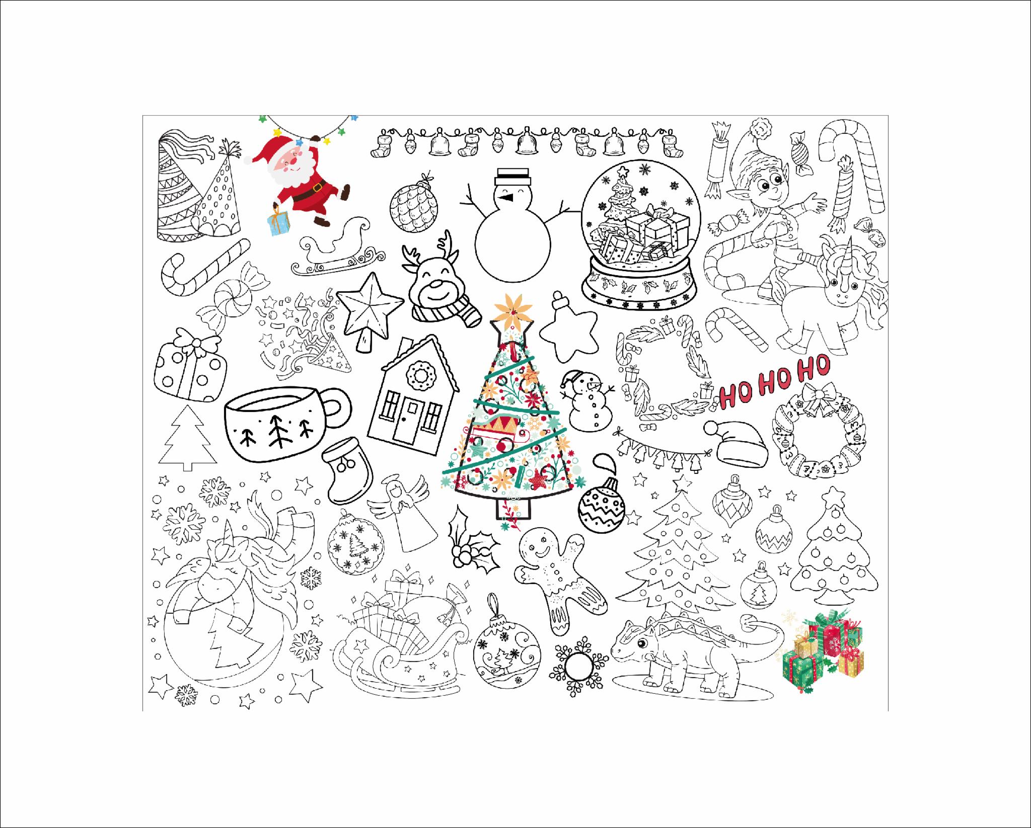 Розмальовка дитяча та тубус No Brand Різдвяна 100х130 см