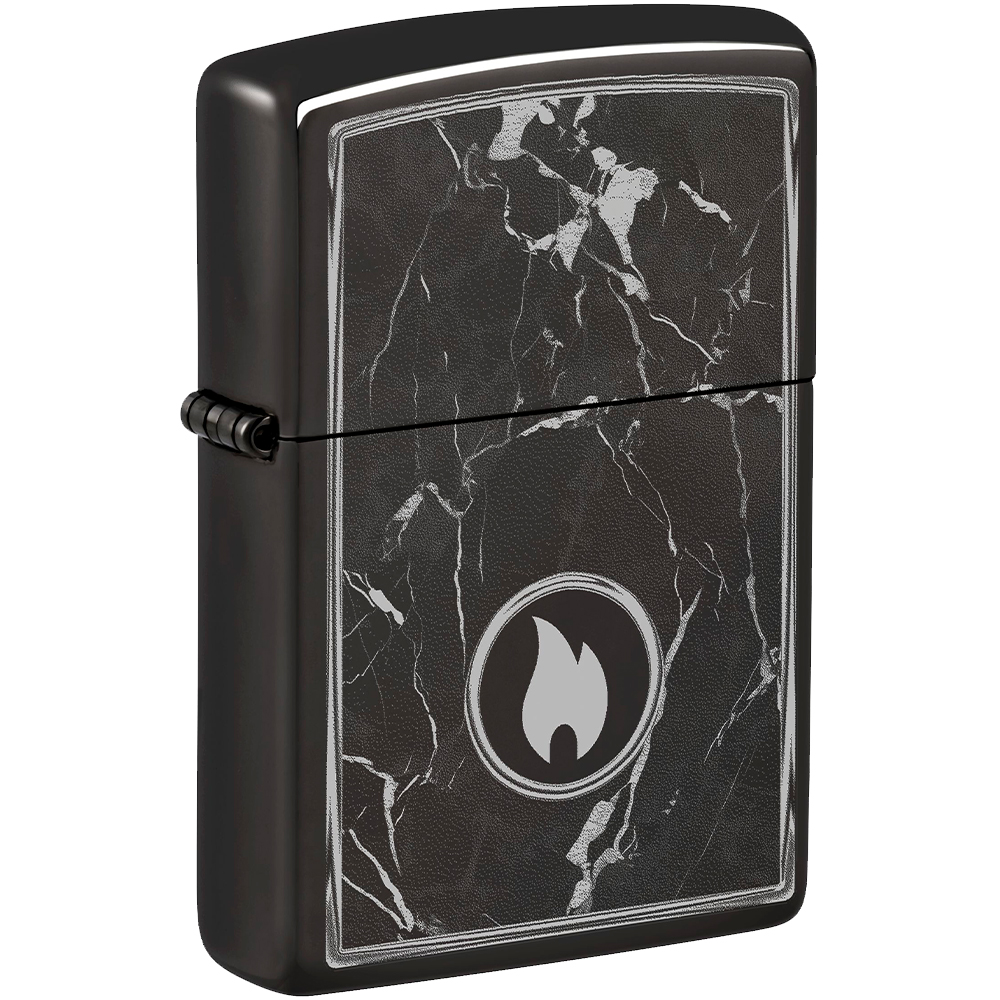 Запальничка бензинова Zippo Marble Flame Design Чорний (46571)