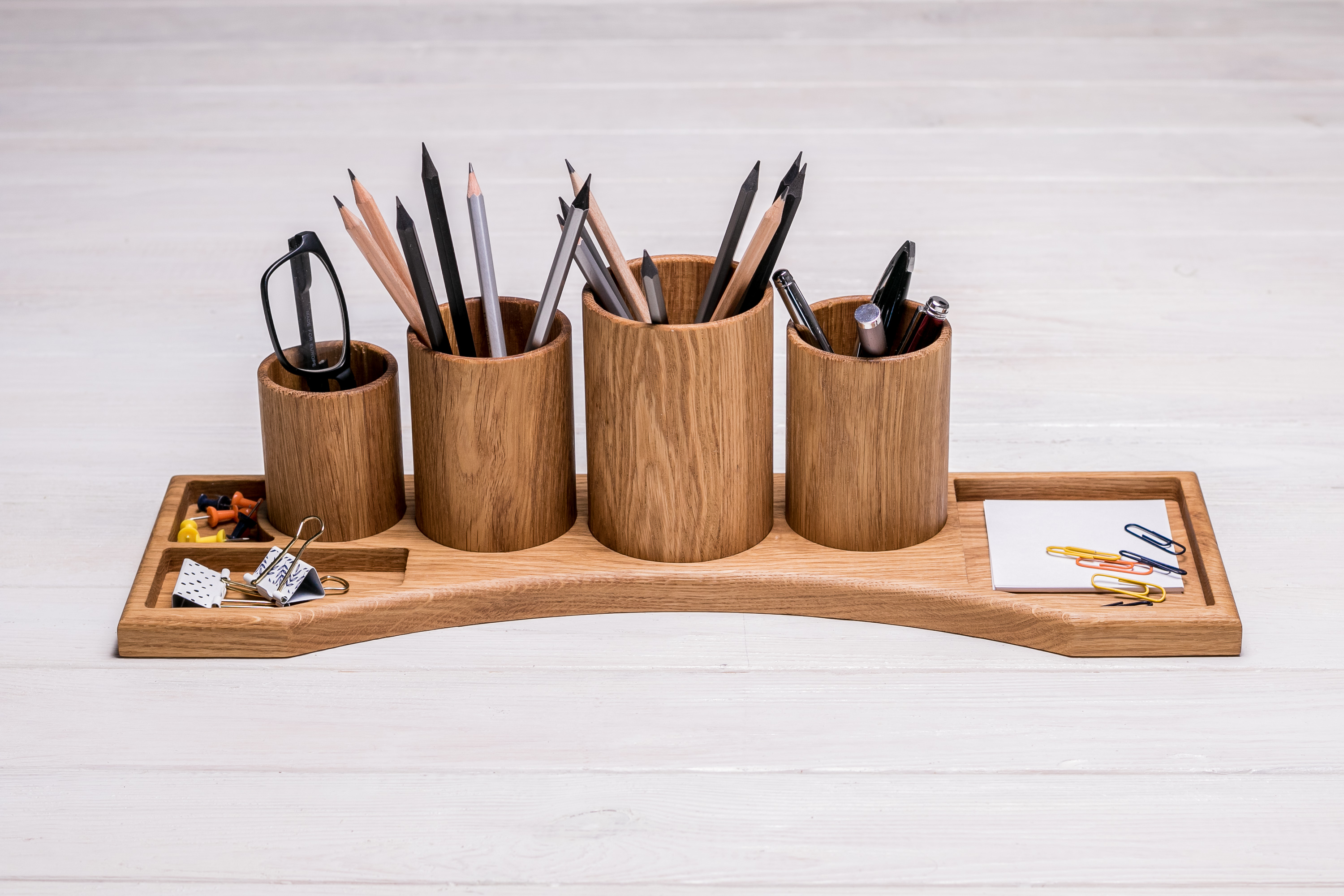 Органайзер на стіл з дерева дуба для канцелярії ecoWalnut