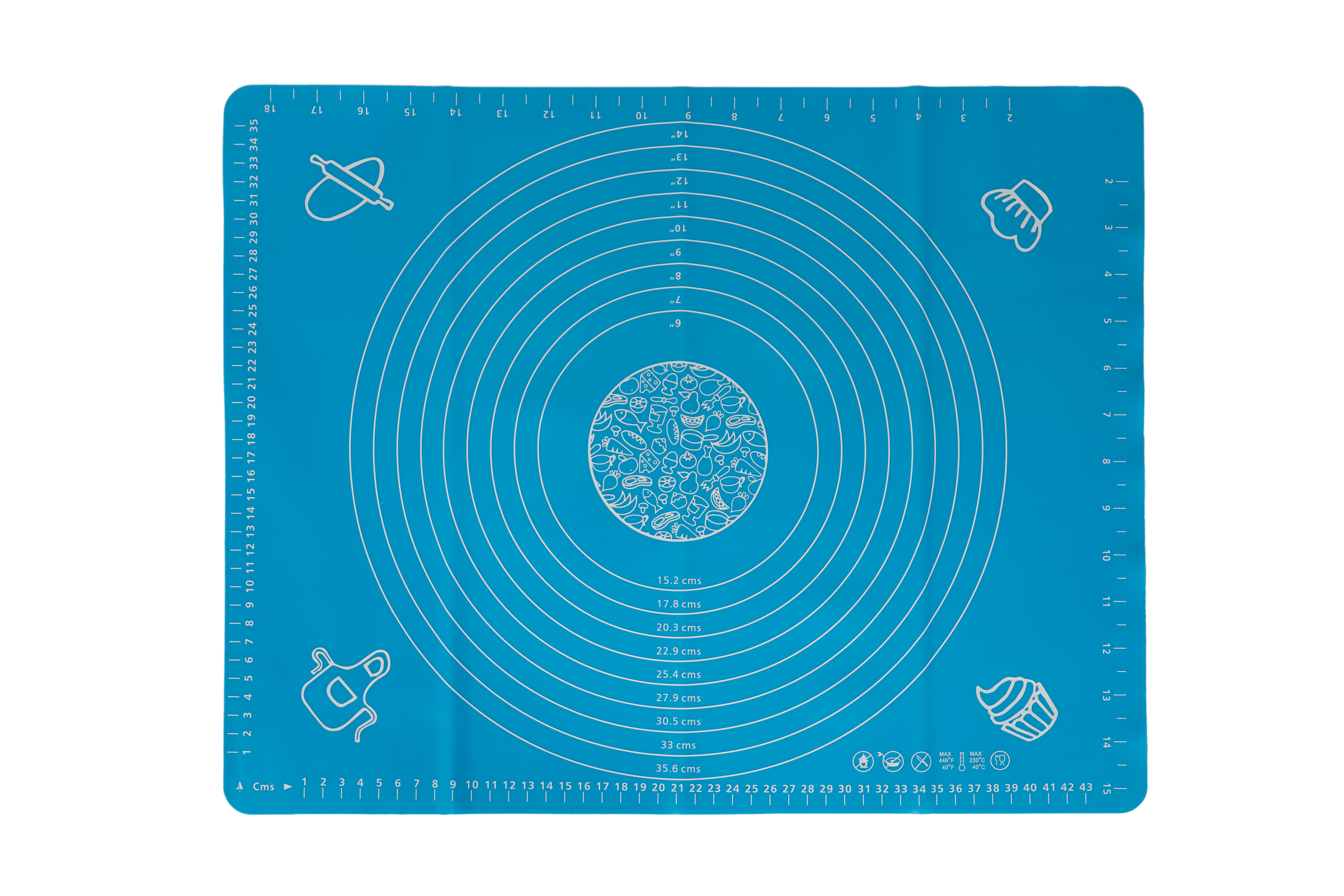 Силіконовий коврик для тіста 40*50 см 155 гр Kornel Блакитний (BFI40-50B)