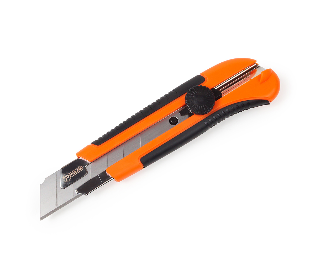 Ніж будівельний Polax посилений з висувним лезом 25 мм (23-009)