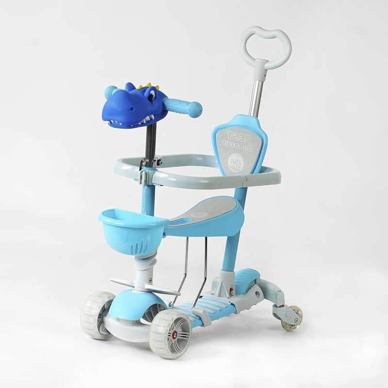 Самокат Best Scooter 5в1 PU колеса підсвічування коліс з бортиком Різнокольоровий 166618