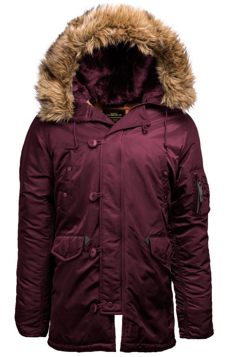 Парку Alpha Industries Slim Fit N-3B XS Maroon/Orange (Alpha-00011-XS)