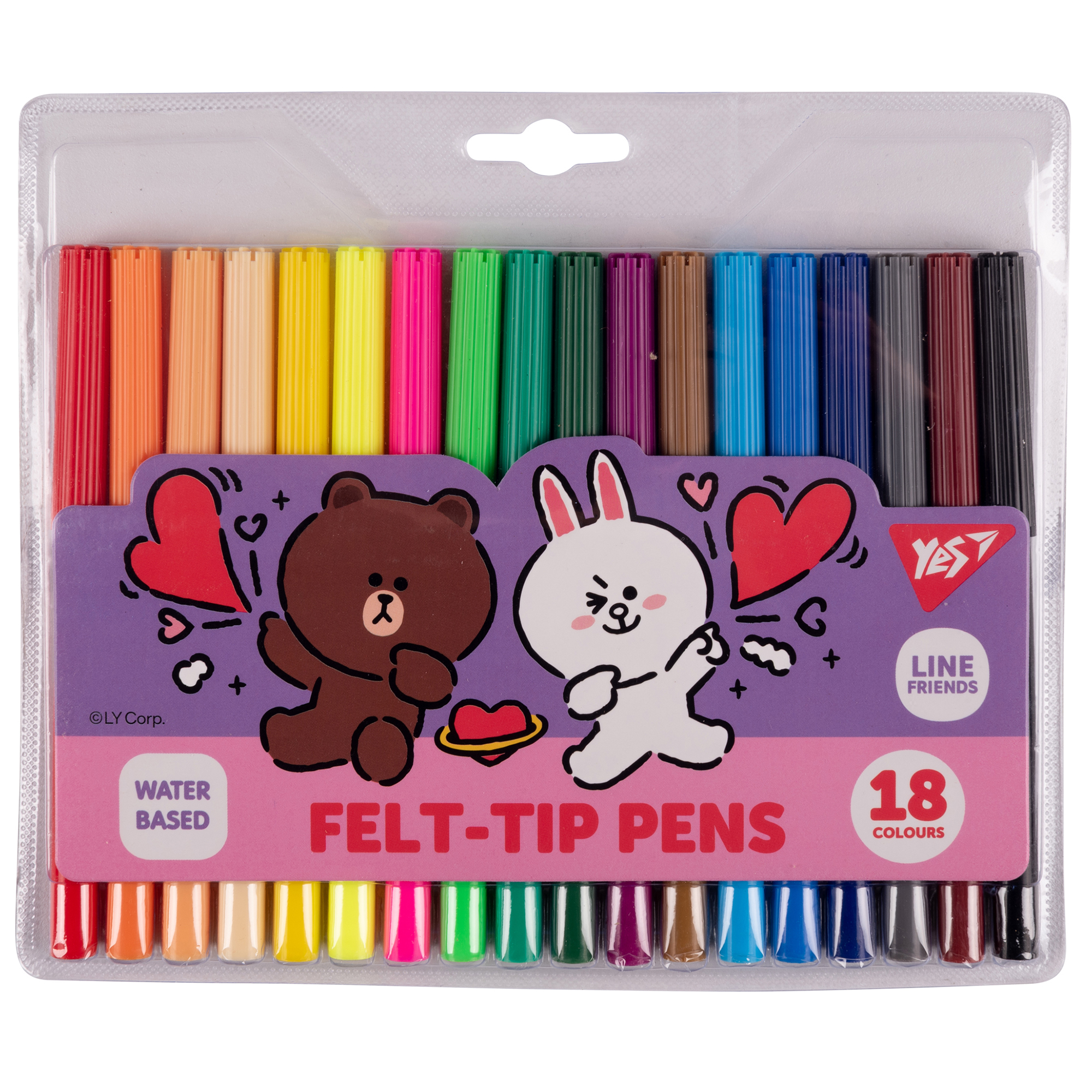 Фломастери YES Line Friends 18 кольорів (650551)