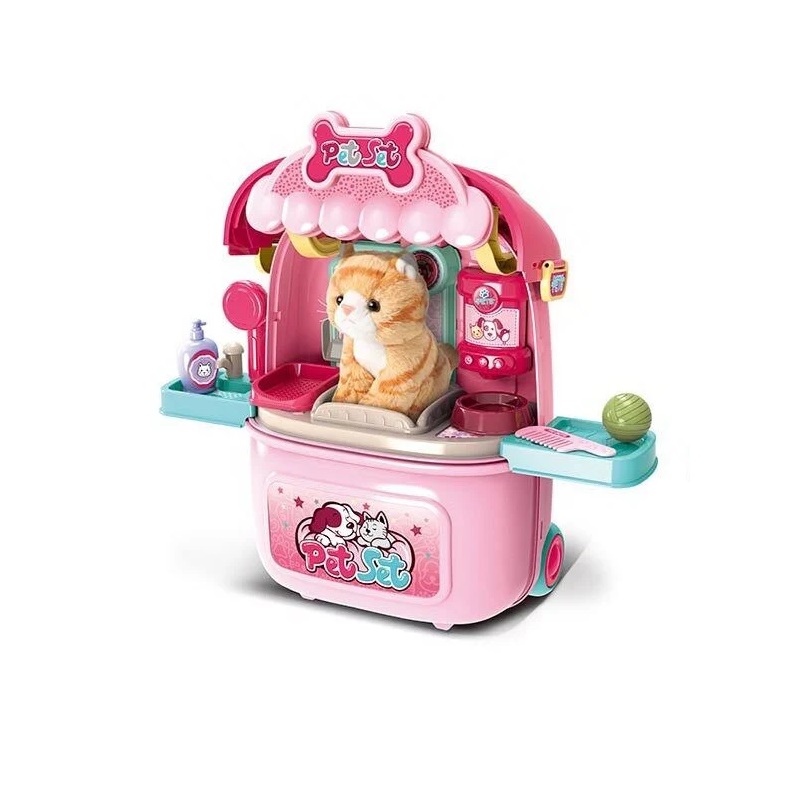 Дитяча валіза з улюбленцем Yufeng Грумінг 50.6х35.4х30 см Рожевий (145132)