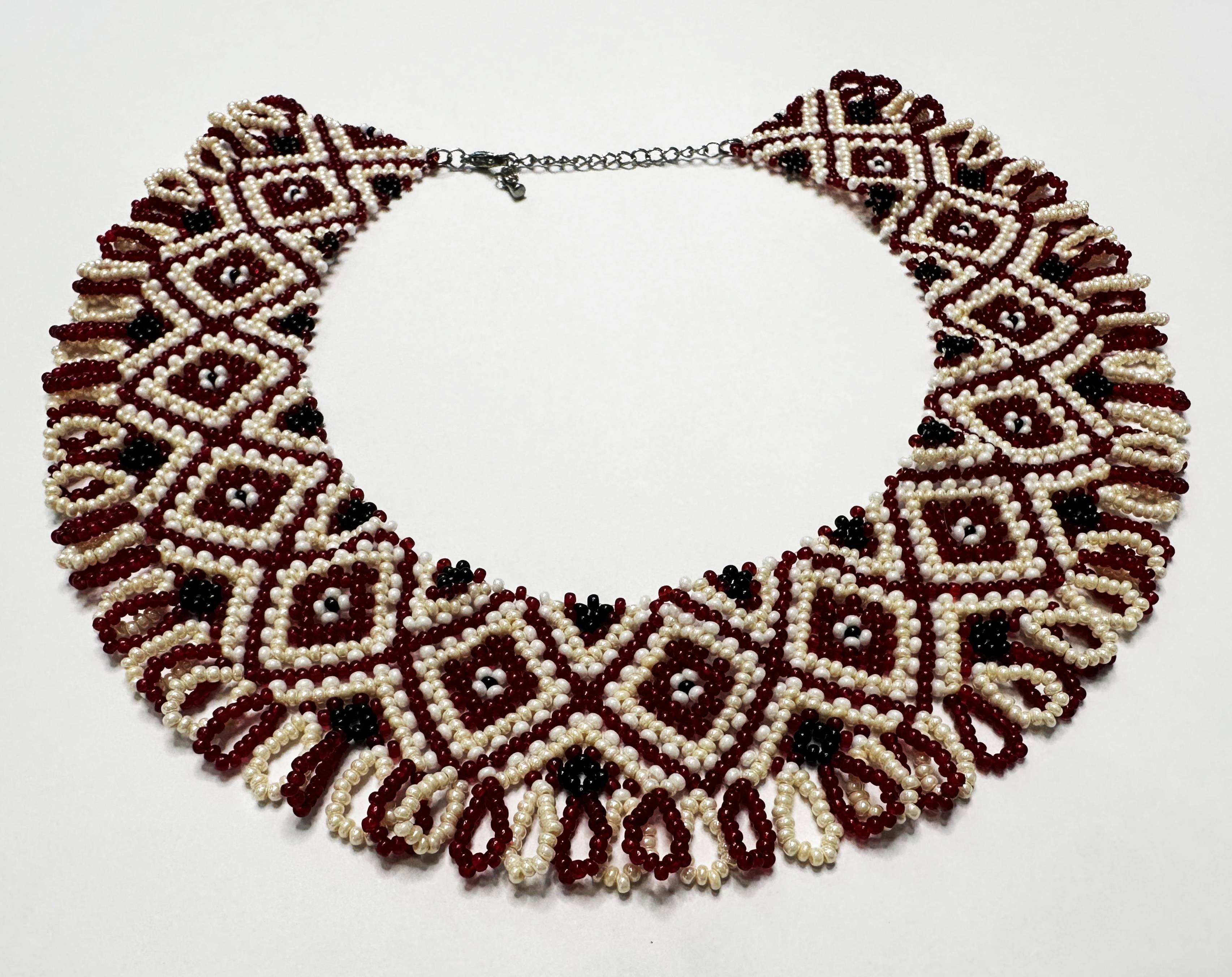 Традиційна українська силянка із чеського бісеру HatynkaUA Traditional Necklace 36 см Різнокольоровий (SUN999_55)