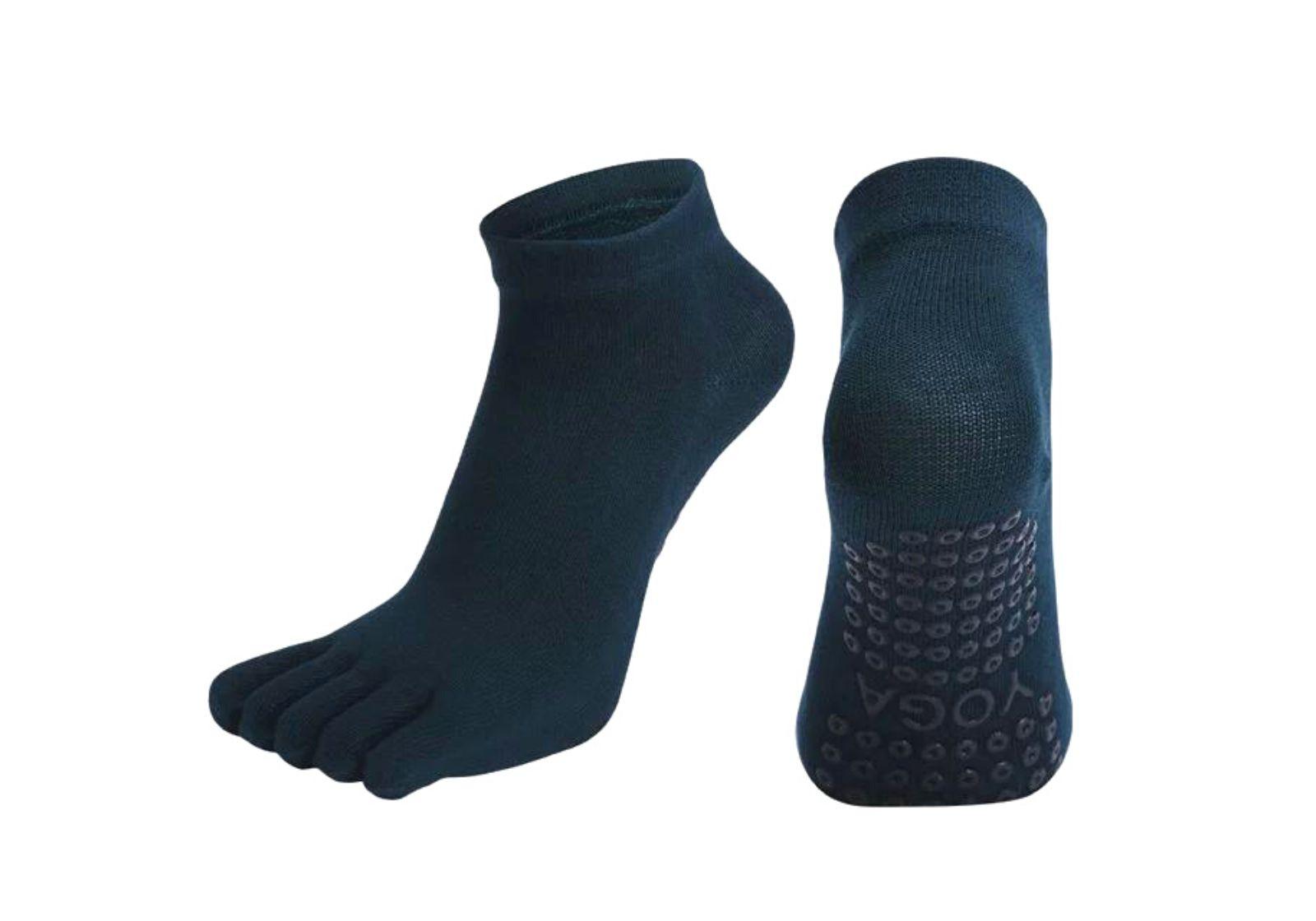 Шкарпетки для йоги та пілатесу нековзні закриті Amber Grip петроль 35-40