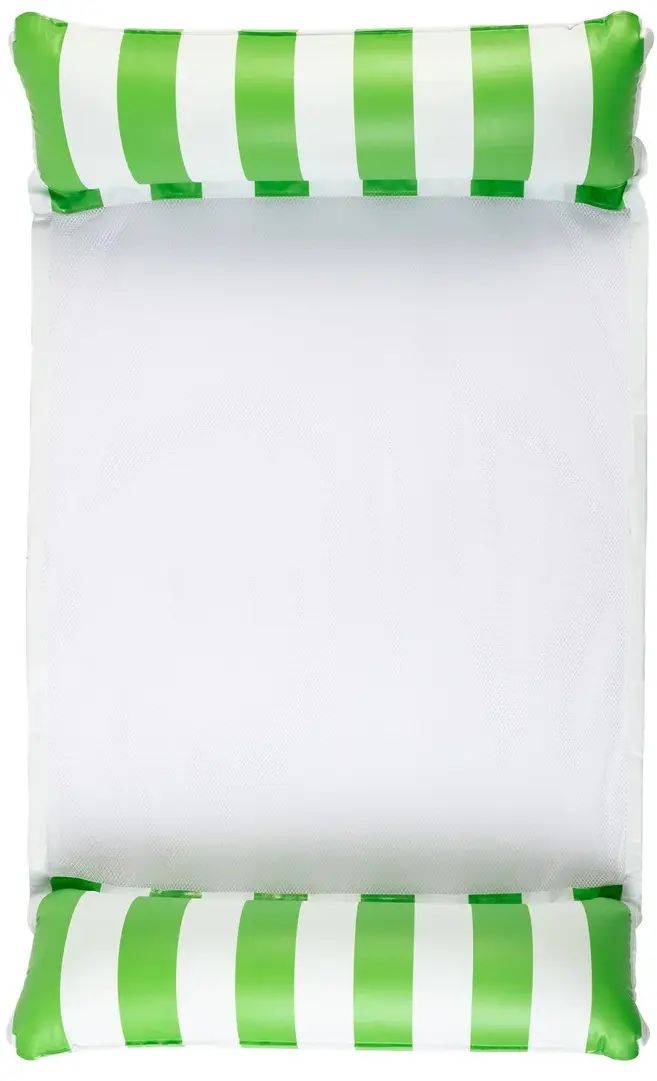 Водяний гамак надувний Livarno Home для плавання 120х72х17 см Біло-зелений (ian461195 green)