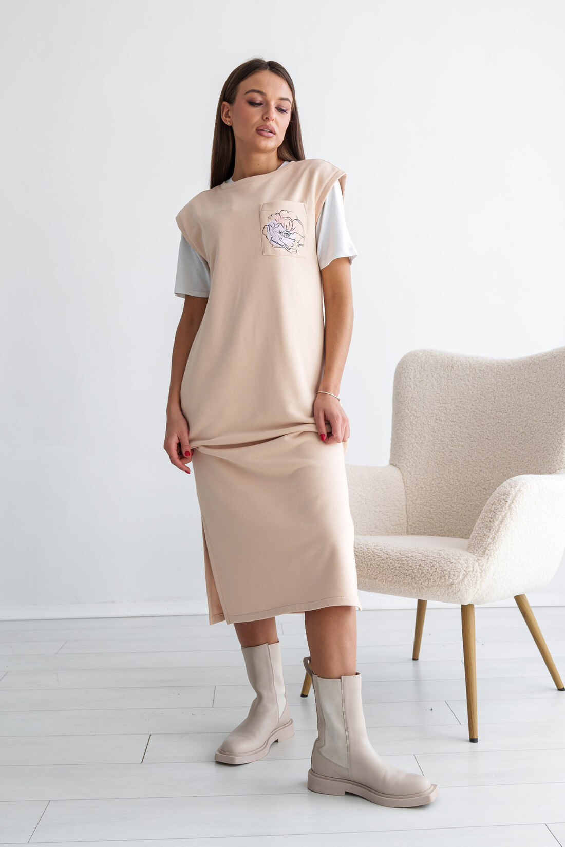 Сарафан RiMari Габбі СФ 1423 44 Бежевий (19544)