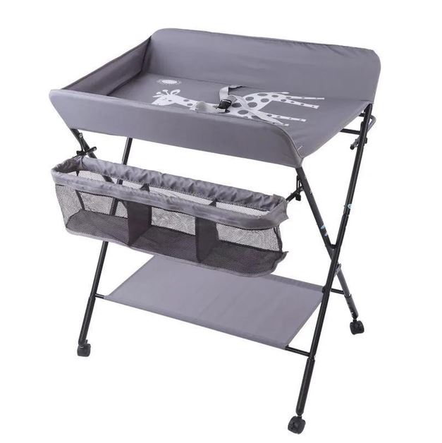 Складаний регульований пеленальний столик UrbanKit з органайзером для речей 60x80 см Сірий (Dtsk79)