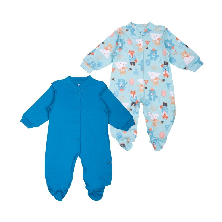 Комплект комбінезонів для хлопчика Gabbi KB-24-8 2 шт Ментолово-синій 86 (14189)