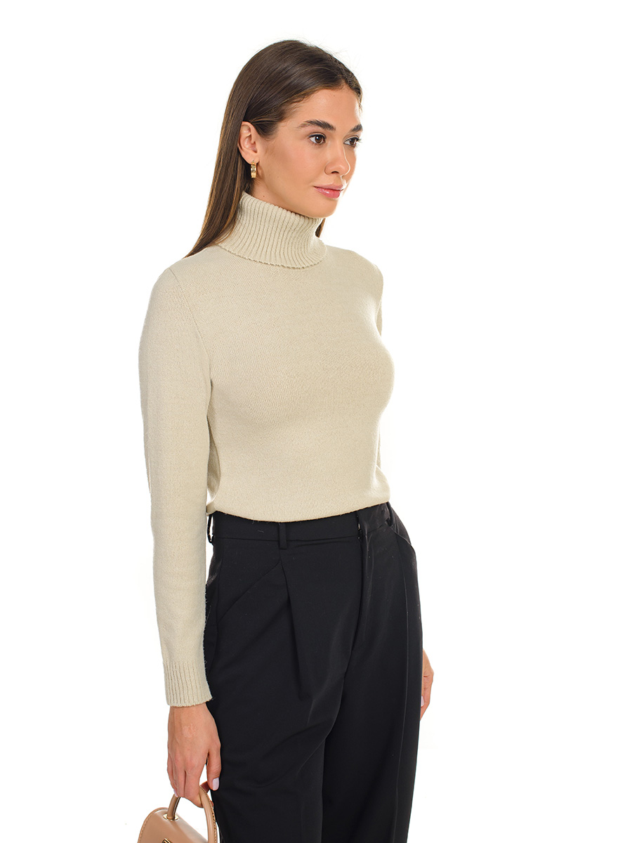 Теплий жіночий гольф SVTR Світло-бежевий (441 46-48 світлий беж)