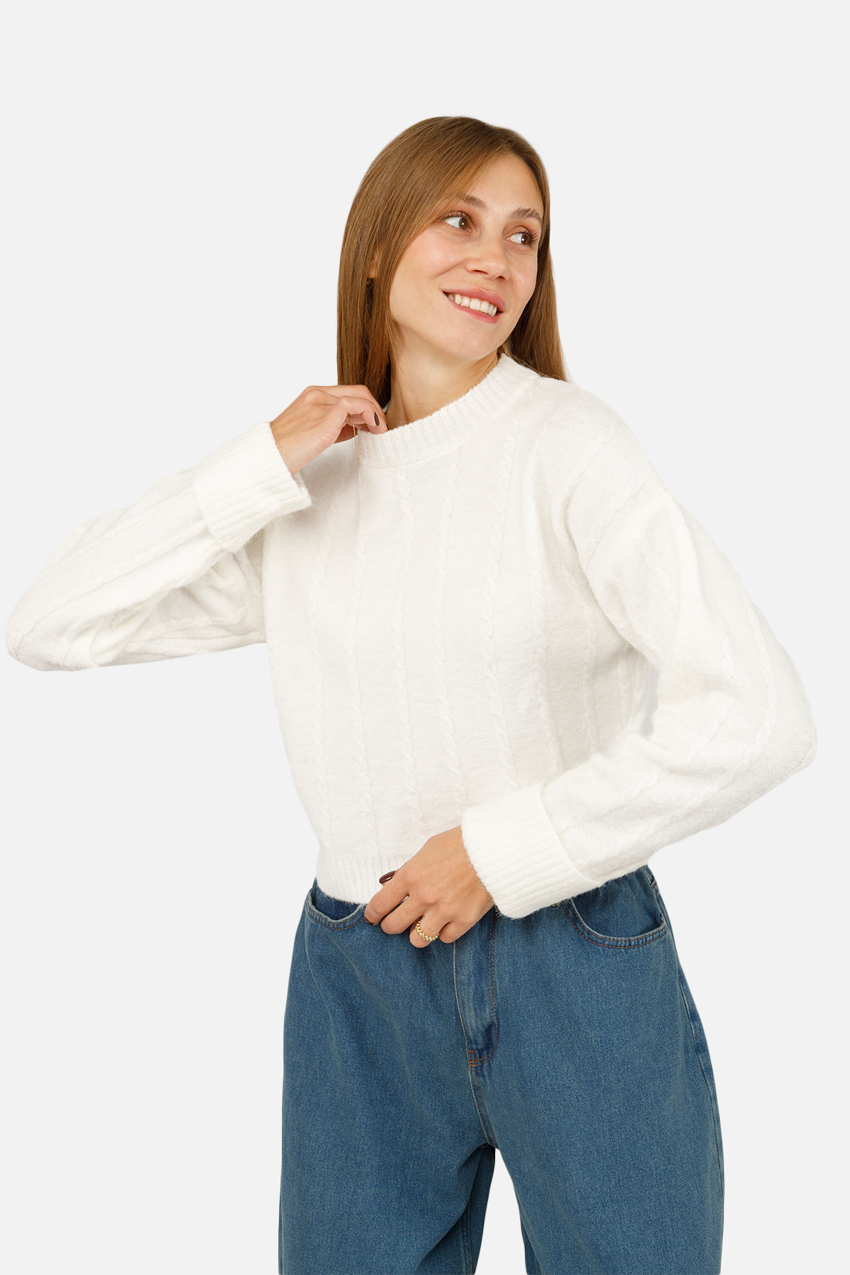 Жіночий джемпер Mixray One size Молочний ЦБ-00262469 (SKT001026950)