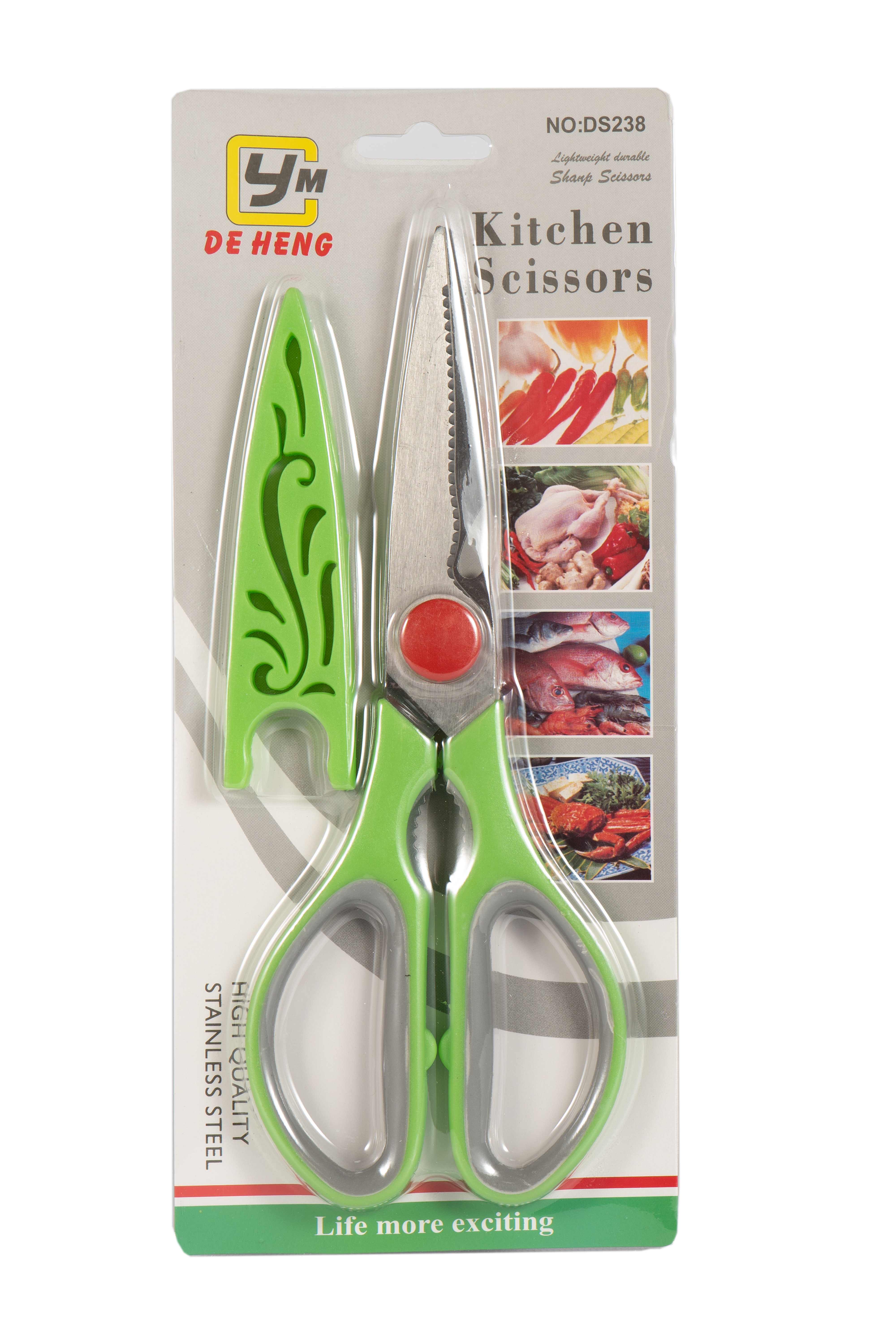 Ножиці кухонні 21 см Kornel Зелені