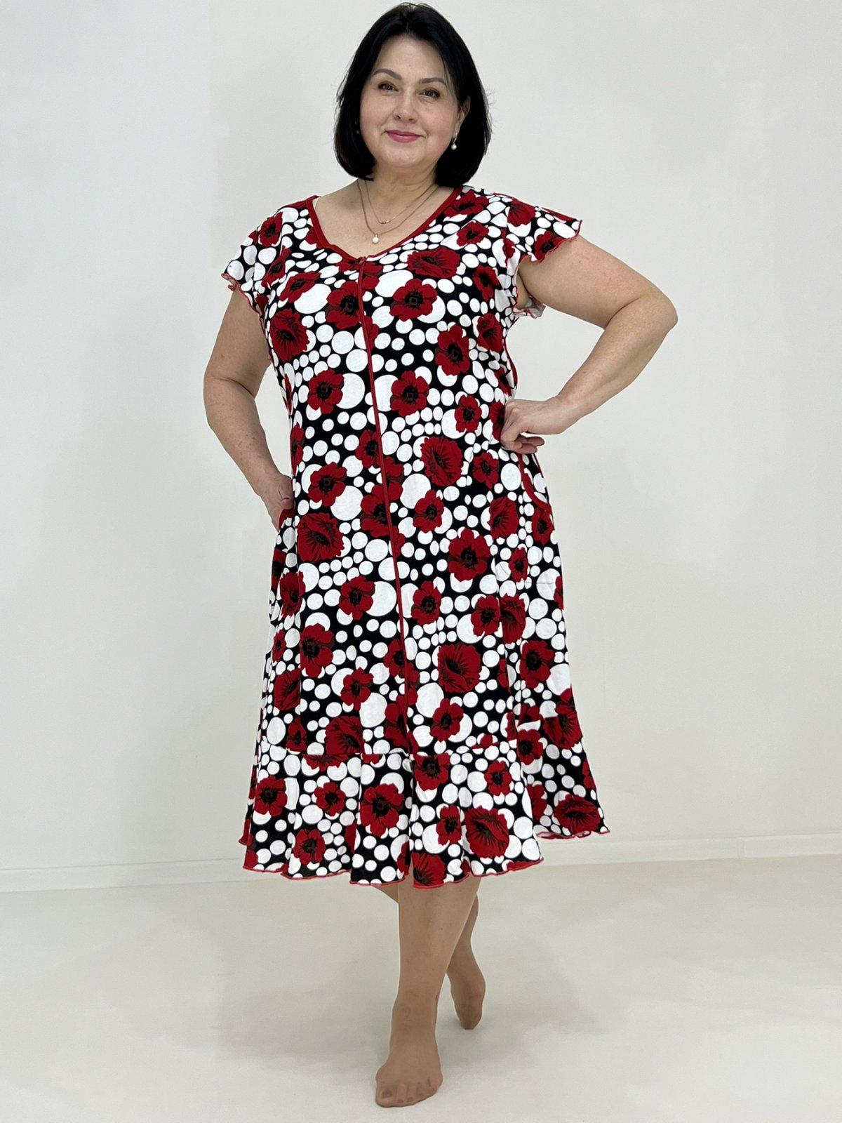 Халат жіночий Triko Мак 60-62 Різнокольоровий (38501524-4)