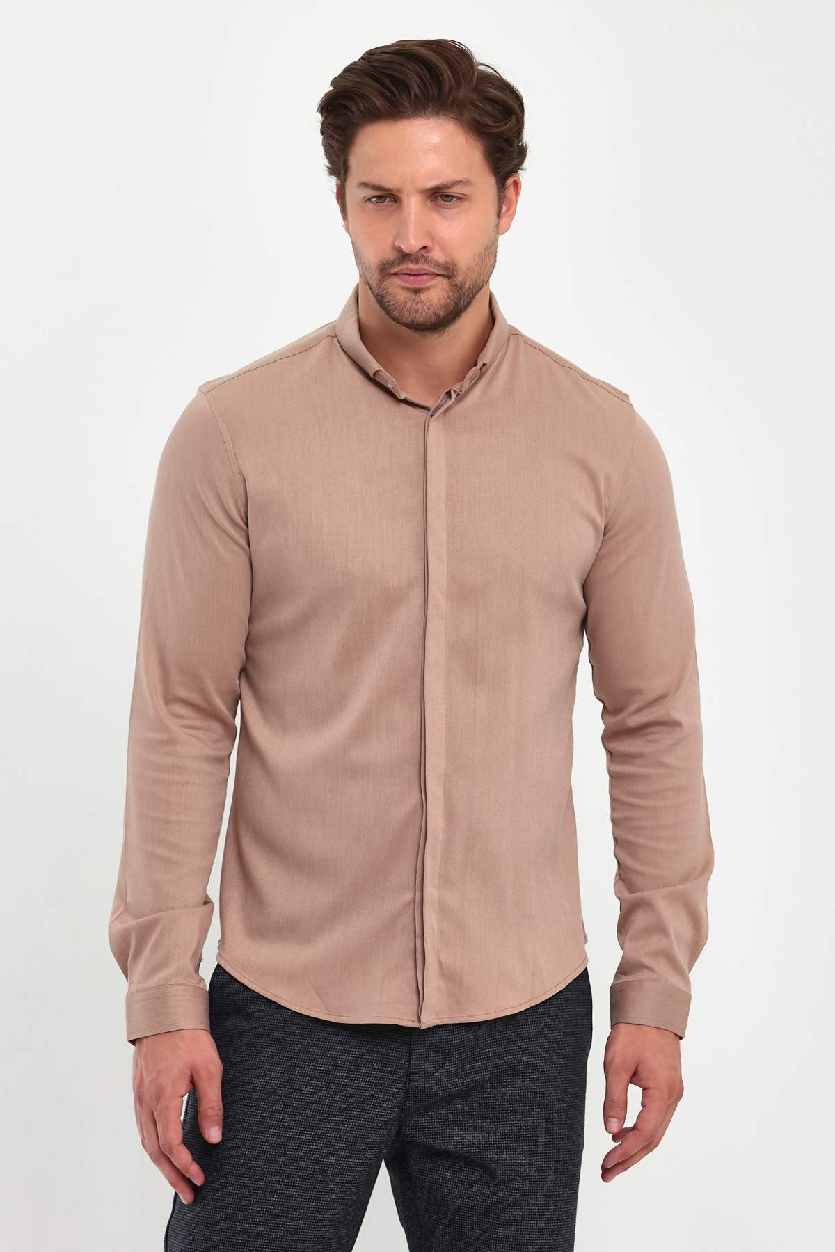 Сорочка Trend Collection 10766-5 Бежевий M (48132)