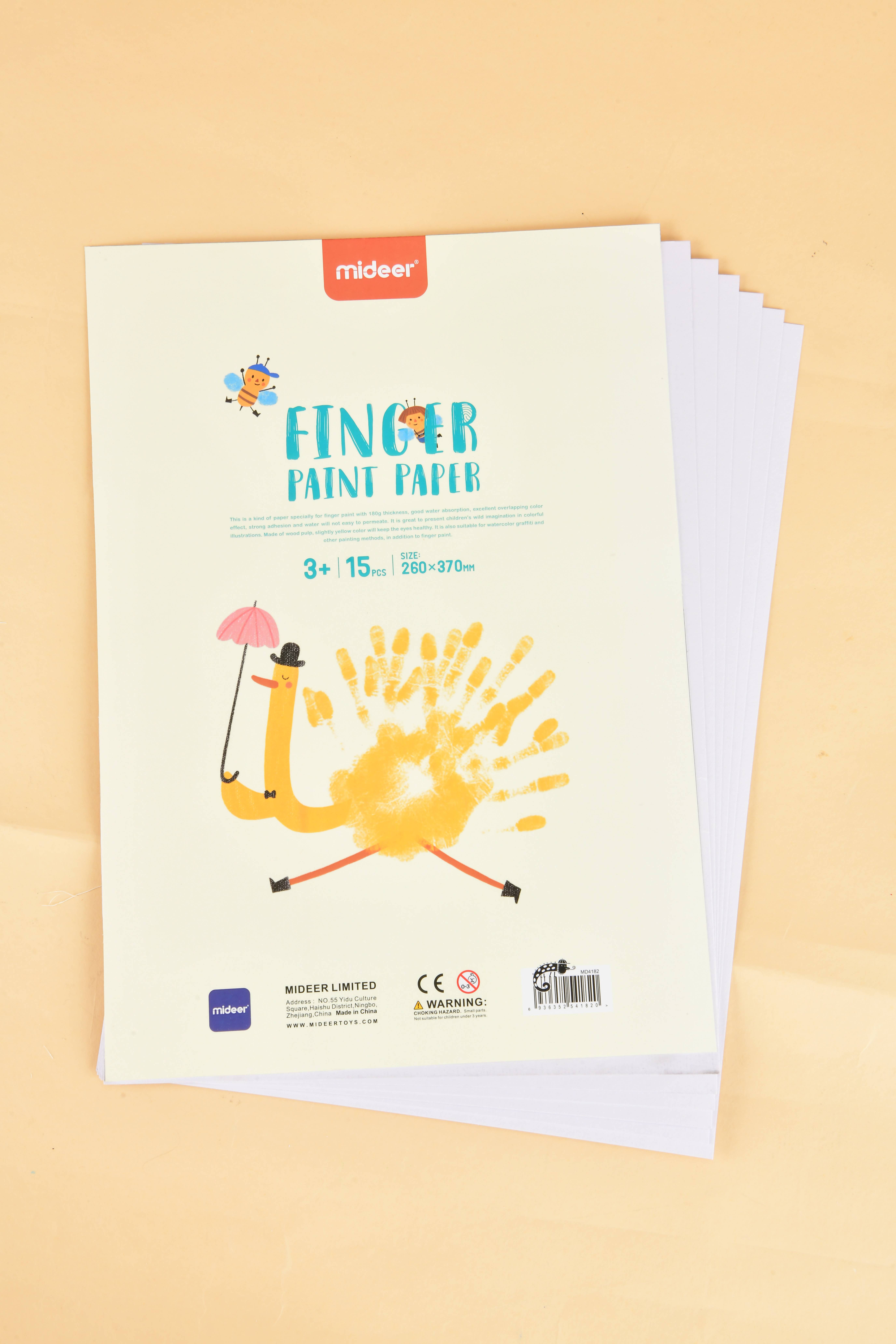 Набір паперу для малювання пальчиковими фарбами MiDeer 15 аркушів 26х37 см (MD 4182)
