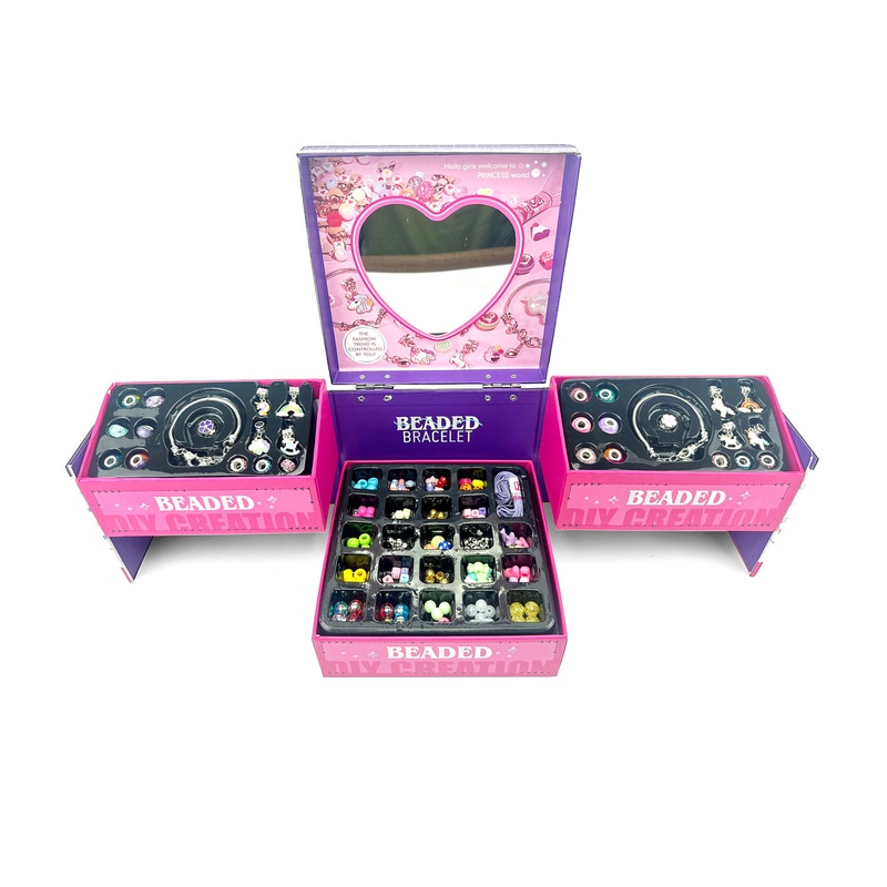Дитячий набір для створення прикрас Yufeng Beaded Bracelet подарункова скринька 12х12х12 см Різнокольоровий (1186212659)