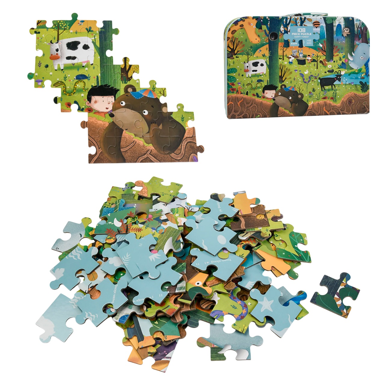 Пазли Hai Bao Er Щасливий ліс 108 деталей Різнокольоровий (110676)