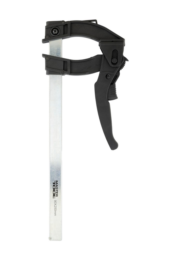Струбцина рейкова швидкозатискна MASTERTOOL GM тип F 250х90 мм сила затискання 600 Н (07-0014)